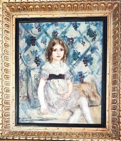 Jeune Fille Assise - Óleo sobre lienzo de Tancrède Synave (1870-1936)