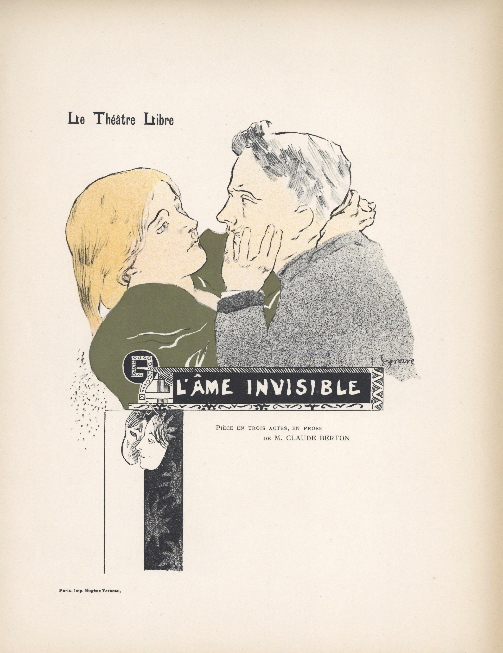 (after) Tancrede Synave - lithograph poster "L'Ame invisible" - Print by Tancrede SYNAVE