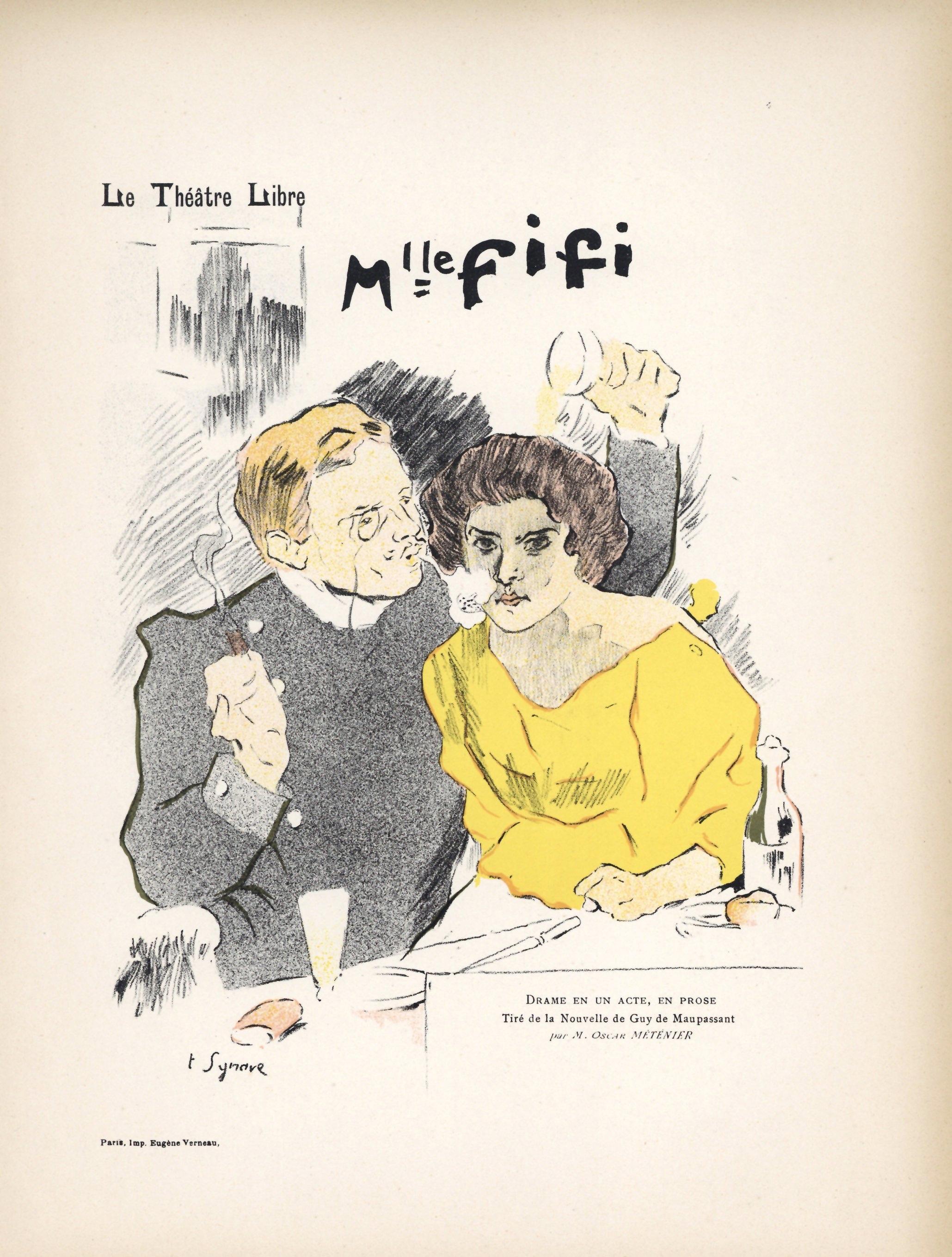 (nach) Tancrede Synave - lithographiertes Plakat "Mademoiselle Fifi" – Print von Tancrede SYNAVE