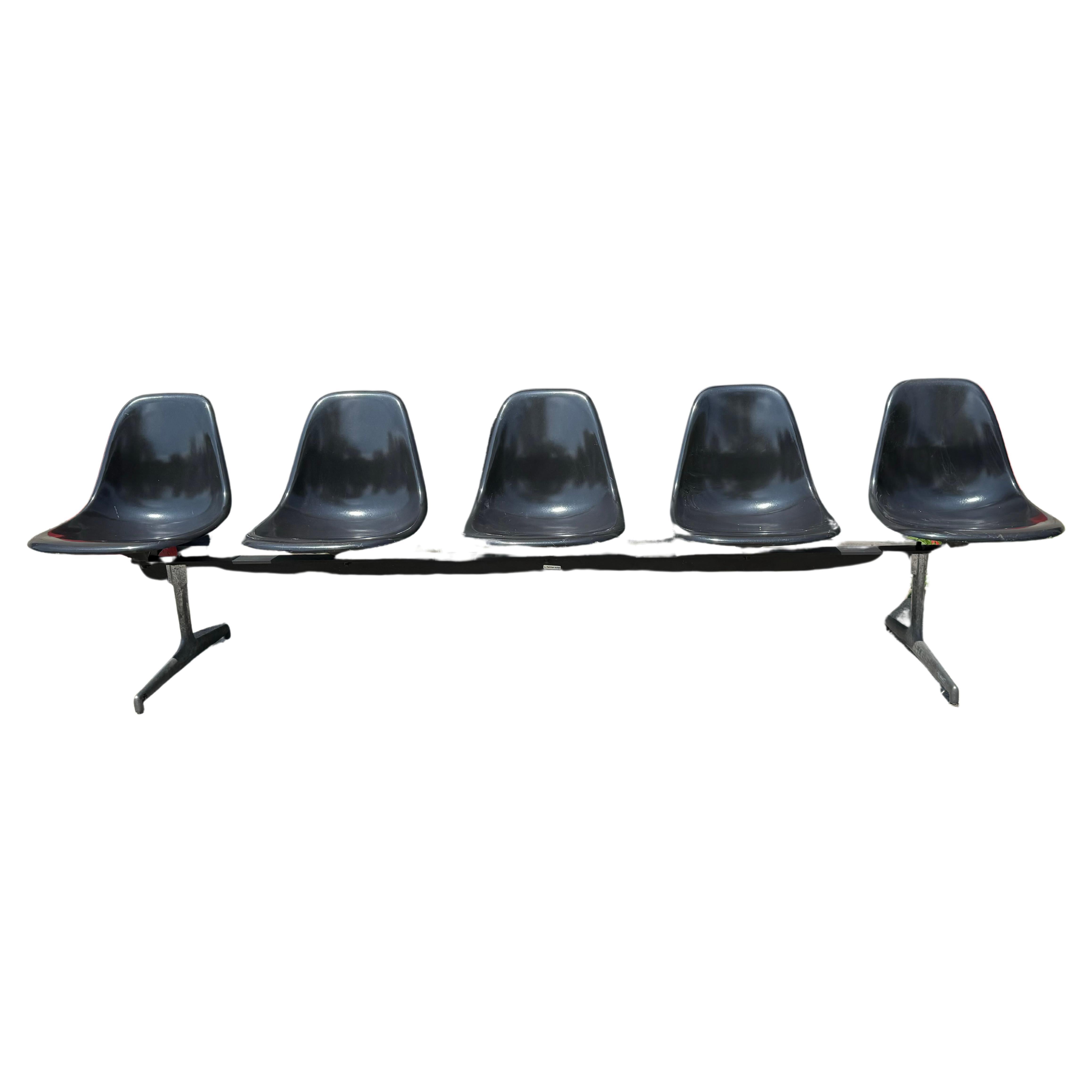 Tandem Five-Shell Seating  by Charles and Ray Eames for Herman Miller