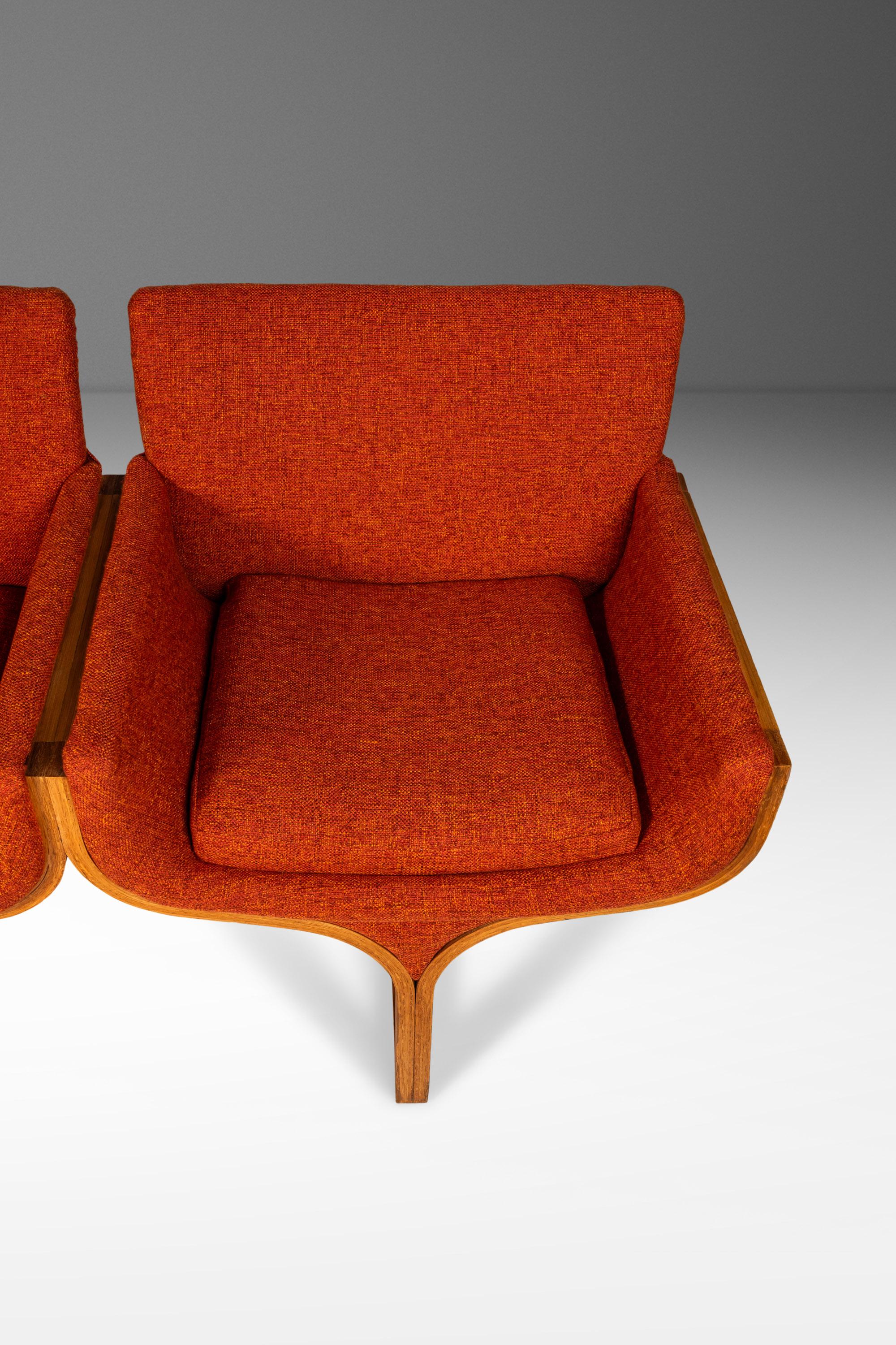 Tandem Three Seat Bench Tweed Attributed to Arthur Umanoff for Madison, 1960s 3