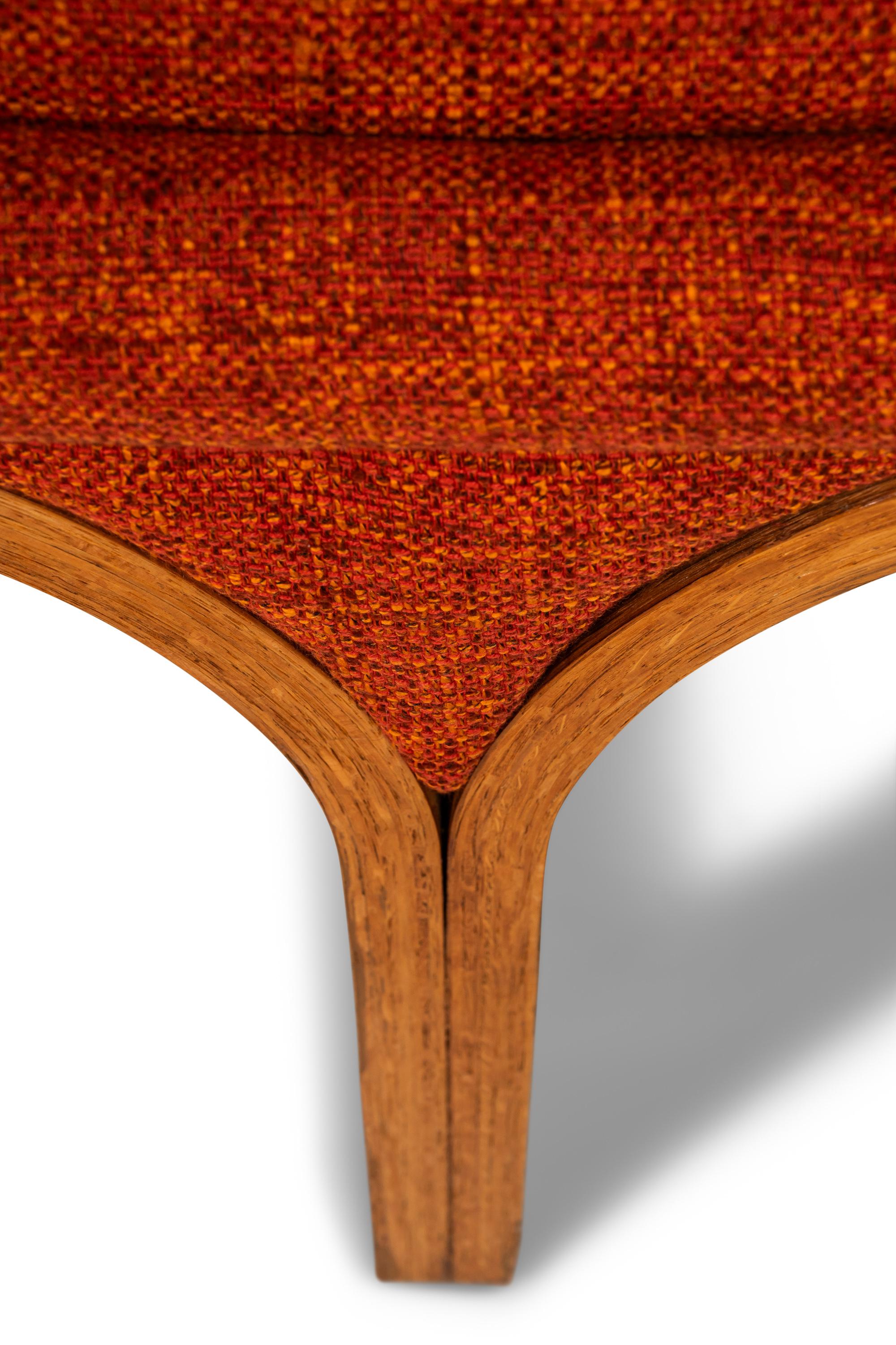 Tandem Three Seat Bench Tweed Attributed to Arthur Umanoff for Madison, 1960s 4