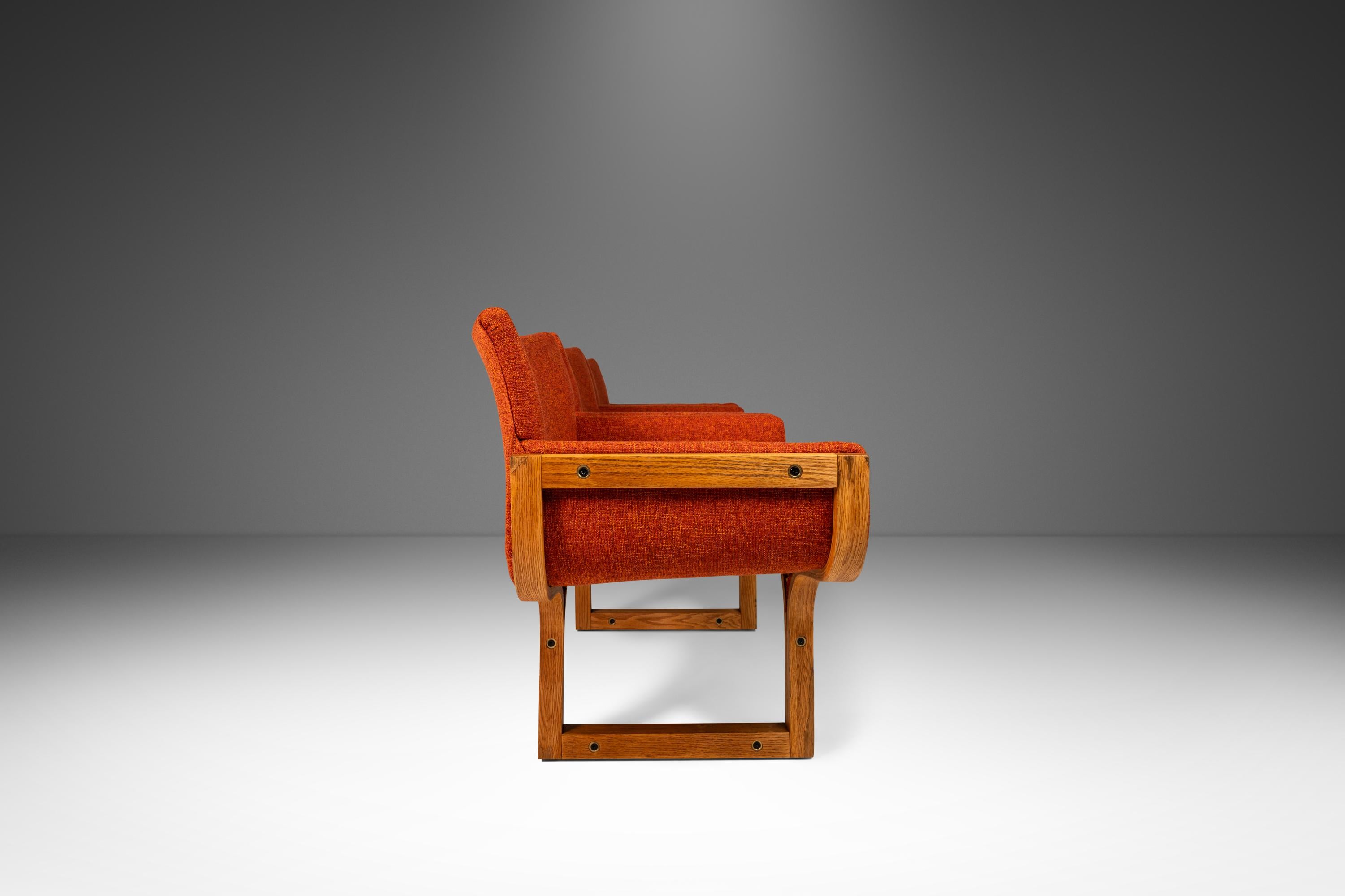 Mid-Century Modern Tandem Three Seat Bench Tweed Attributed to Arthur Umanoff for Madison, 1960s