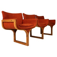 Tandem Three Seat Bench Tweed Attributed to Arthur Umanoff for Madison, 1960s