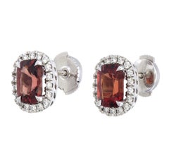 'Tandem Tigers', Orange Spinel, VS1 Diamond Earrings Set in 950 Platinum