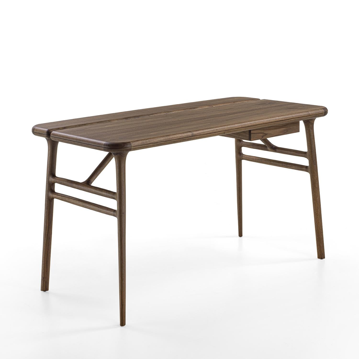 Tandem Walnut Console Table For Sale 6