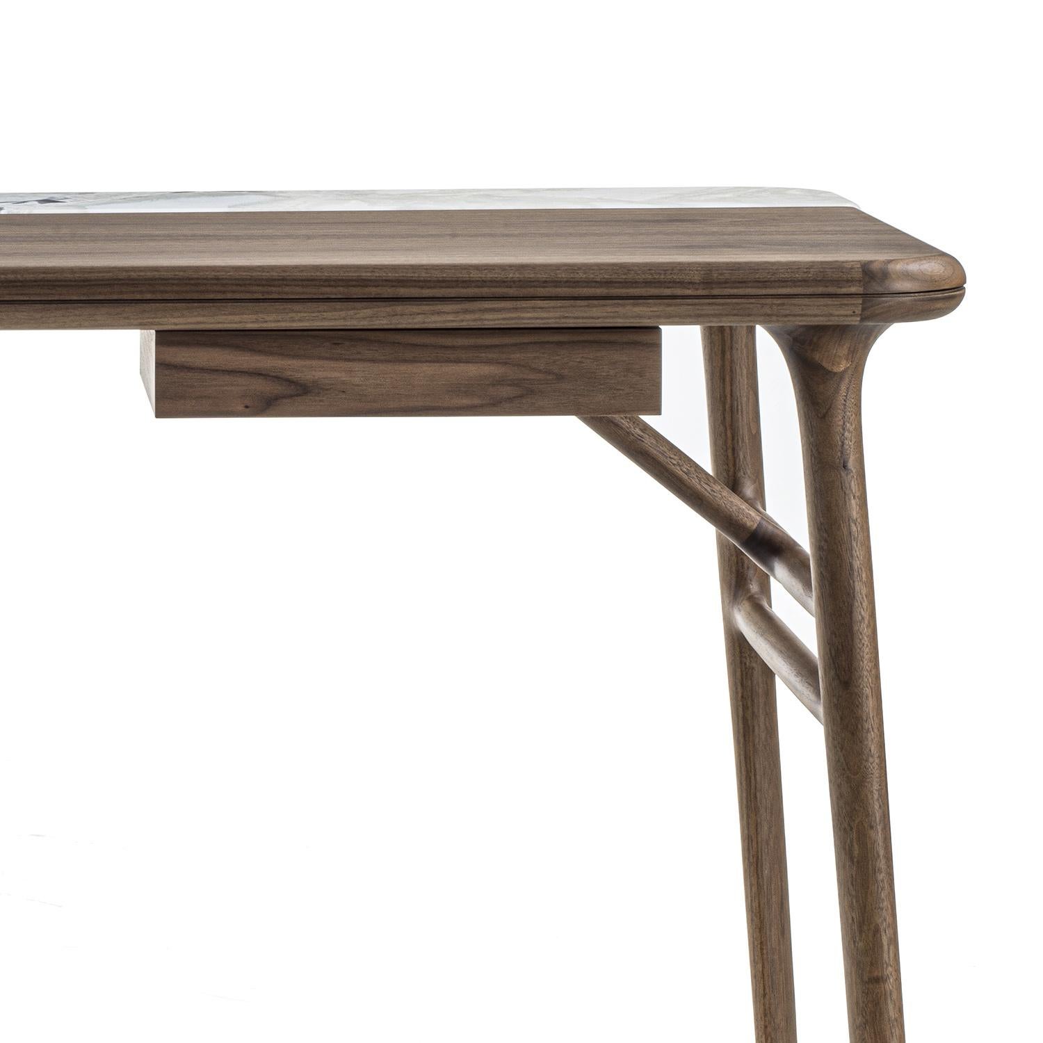 Tandem Walnut Console Table For Sale 1