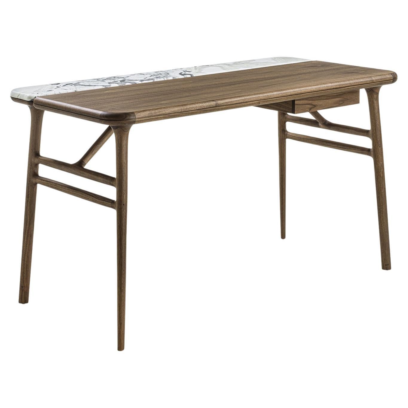 Tandem Walnut Console Table For Sale