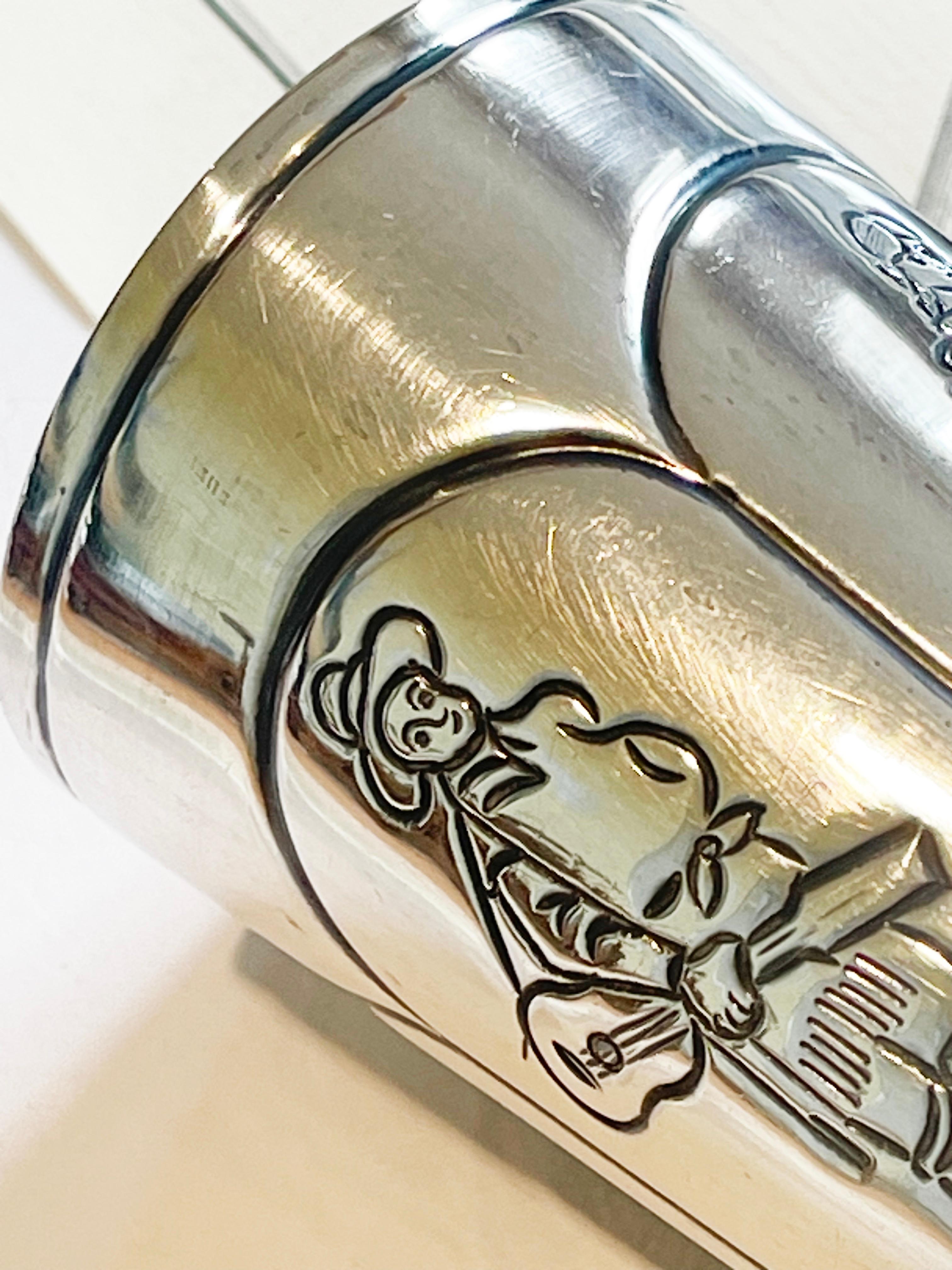 Tane of Mexico Antique Beaker Sterling Silver by J. Marmolejos, ca. 1965 For Sale 3