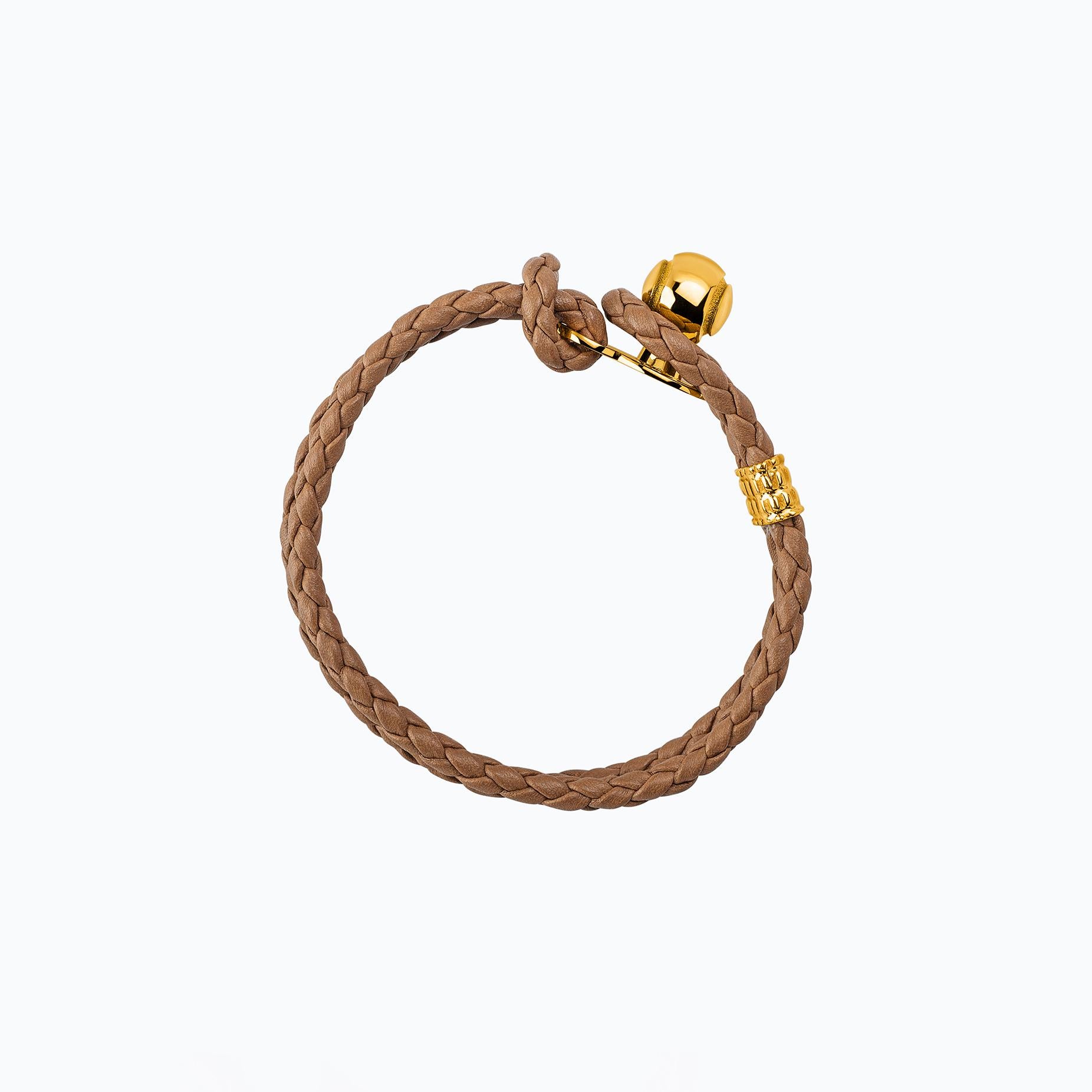 #TaneTennis Ball Gold Leather Bracelet In New Condition For Sale In Mexico City, MX