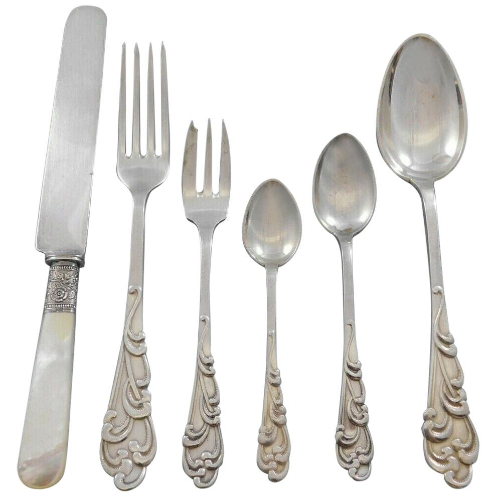 Tang by Christian Heise 830 Silver Dinner Flatware Set Service Handmade For Sale