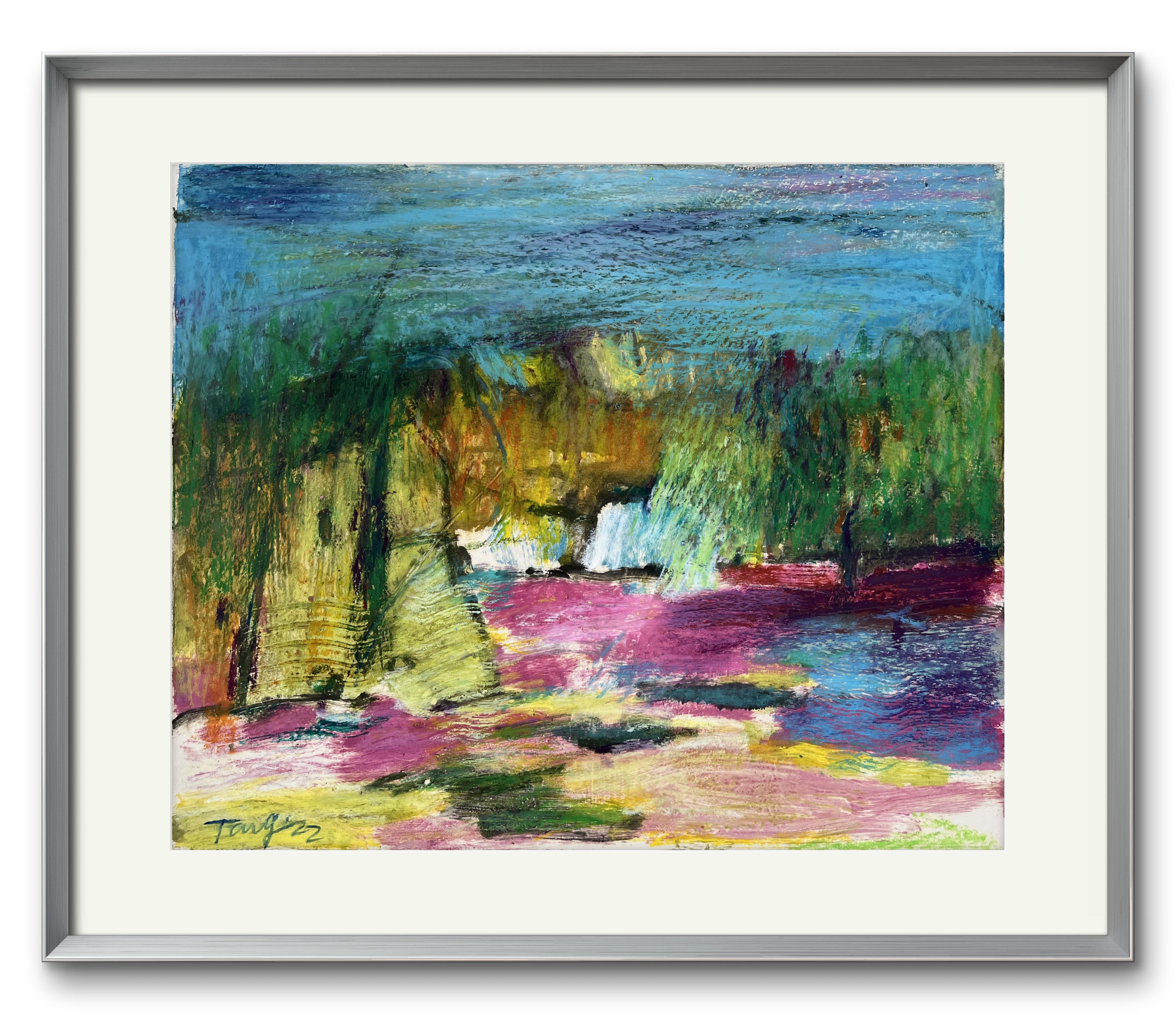 Abstract Expressionist oil painting  - Series The Exotic Landscape No.22-7 - Painting by Tang Chenghua