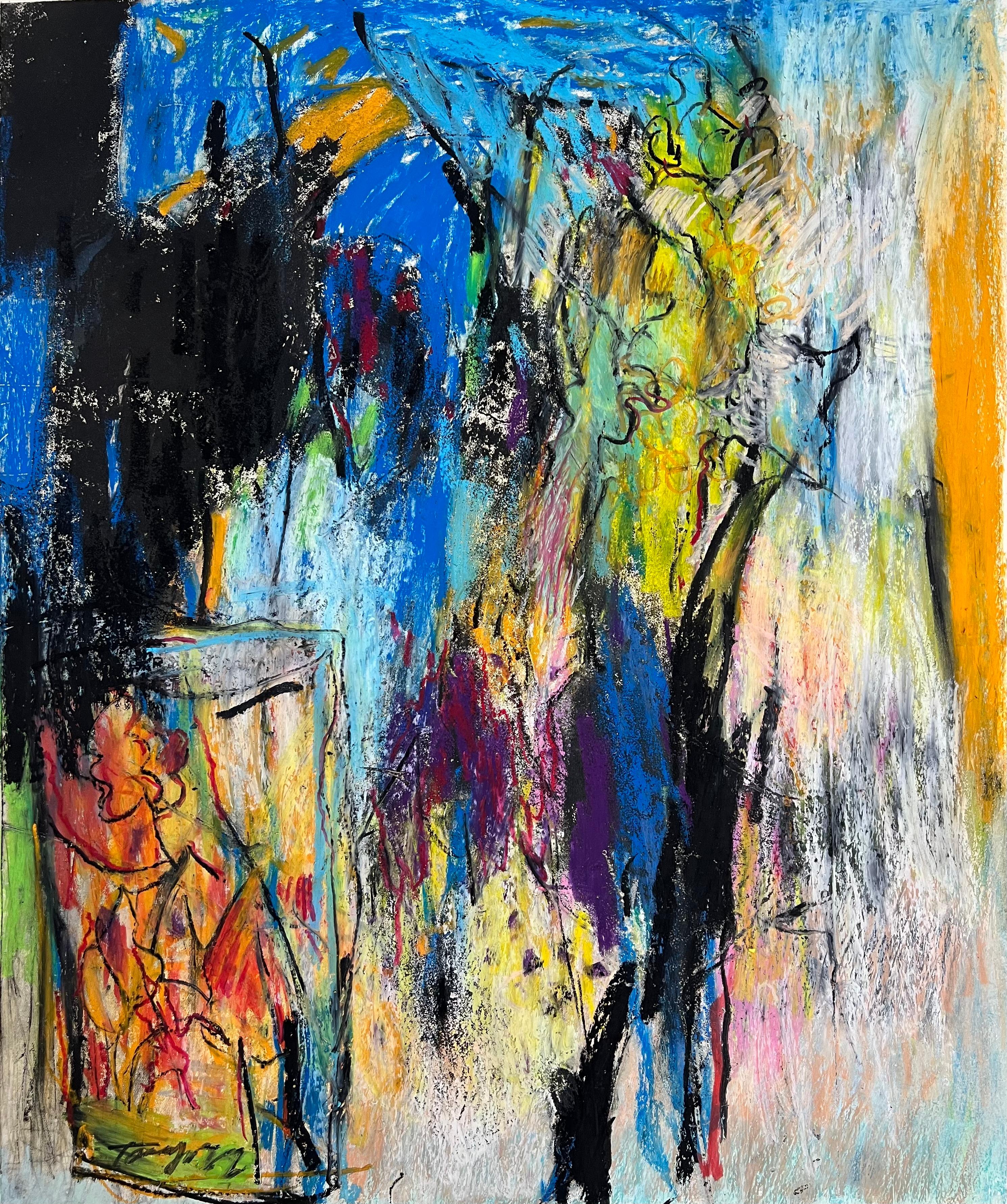 Abstract Expressionist oil painting  - Series The Exotic Landscape No.22-7 - Mixed Media Art by Tang Chenghua