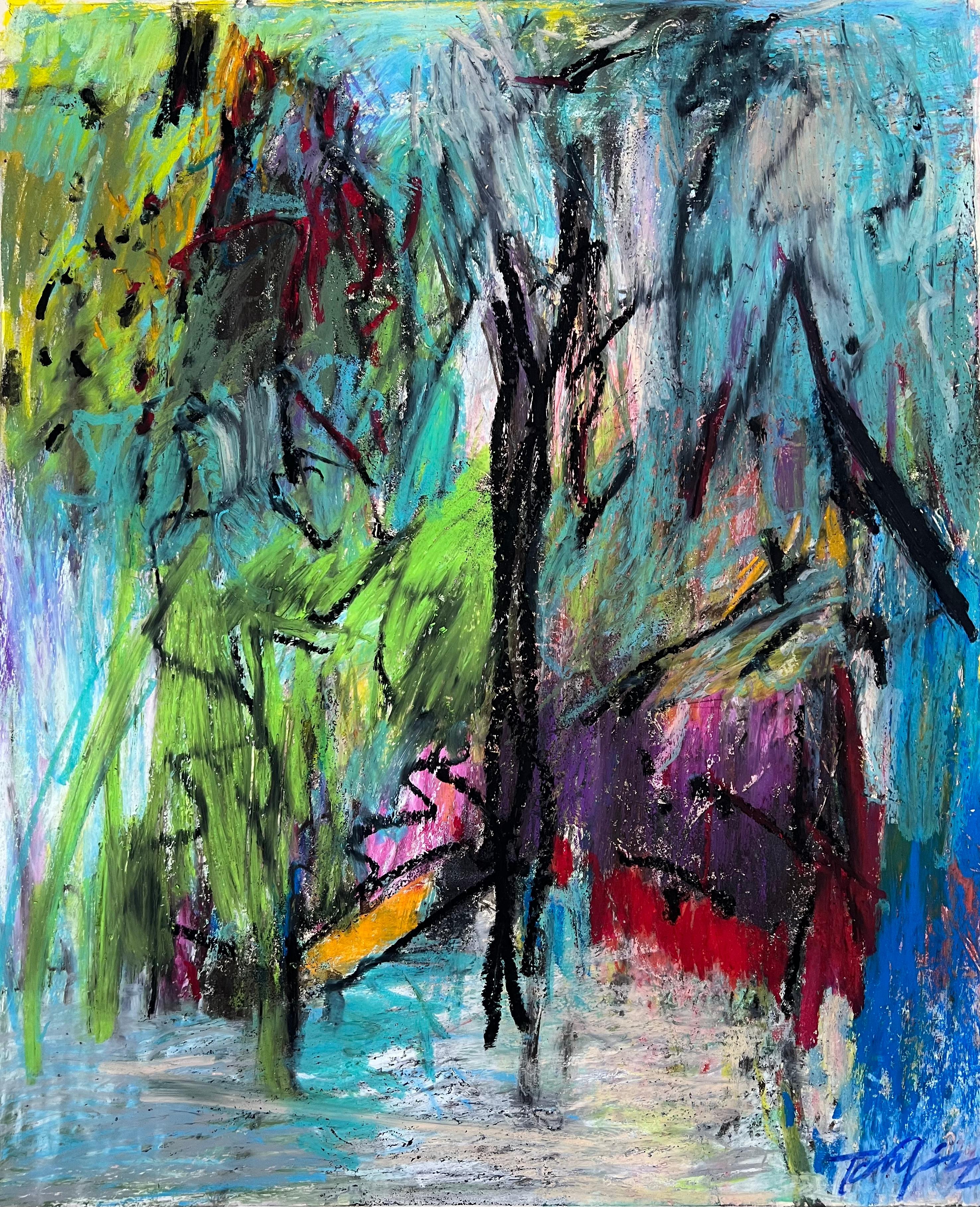 Abstract Expressionist oil painting  - Series The Exotic Landscape No.22-8