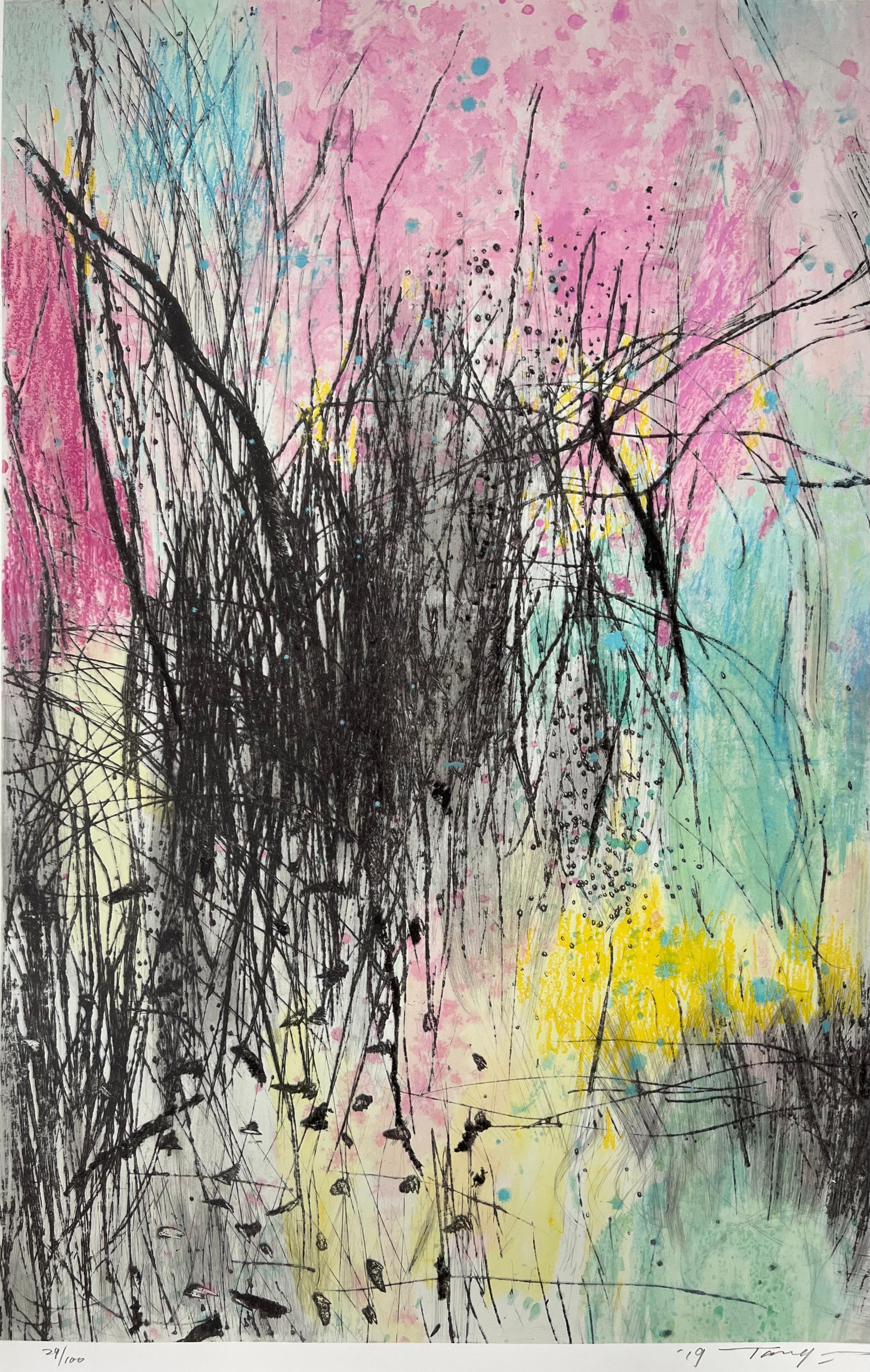 Tang Chenghua Abstract Print - Abstract Expressionist Prints  - Sensations of Spring