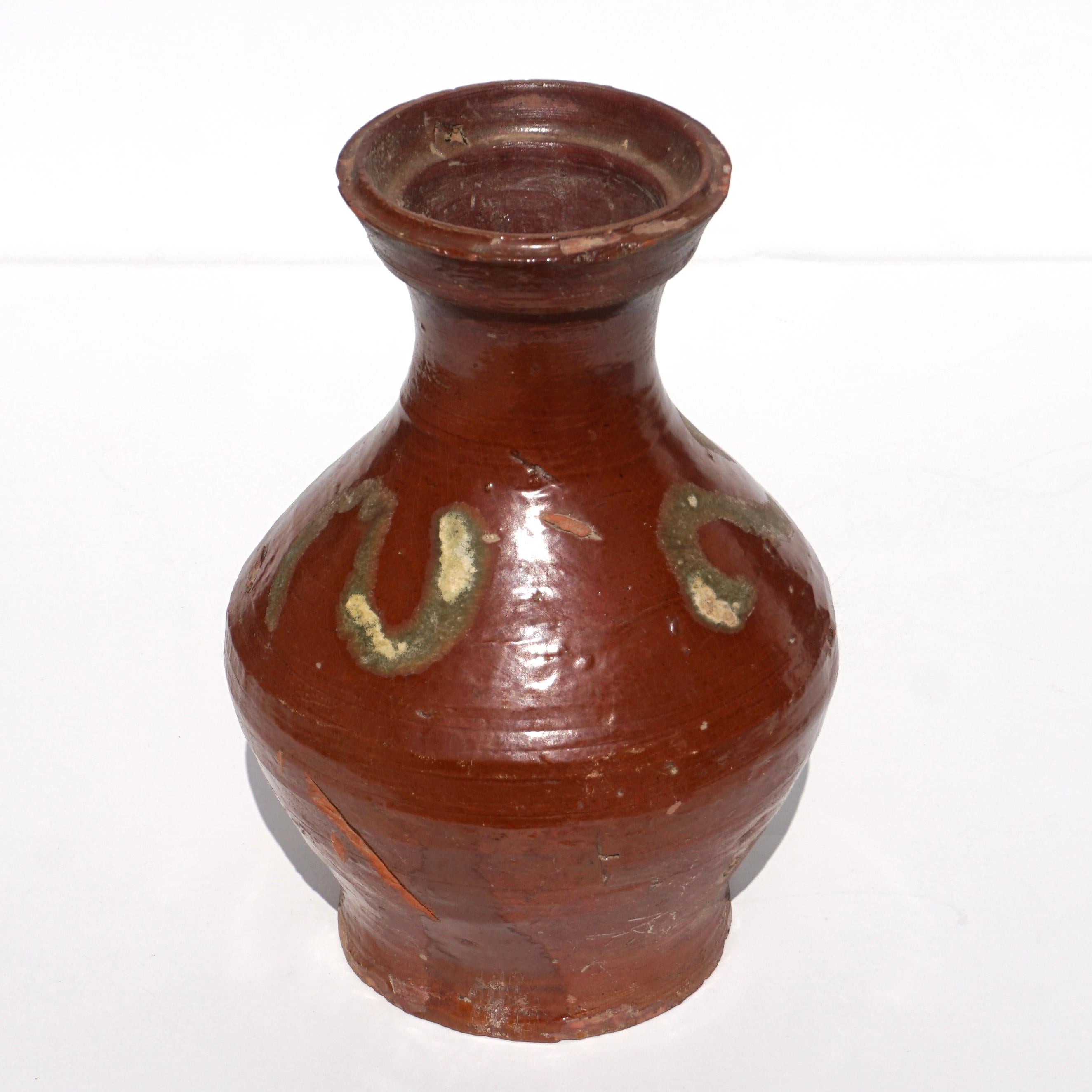 Hand-Crafted Tang Dynasty Glazed Pottery Ox Blood Jars 618-907 AD For Sale