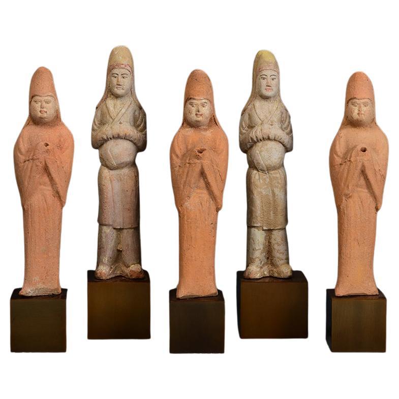 Tang Dynasty, A Set of Antique Chinese Painted Pottery Soldier For Sale