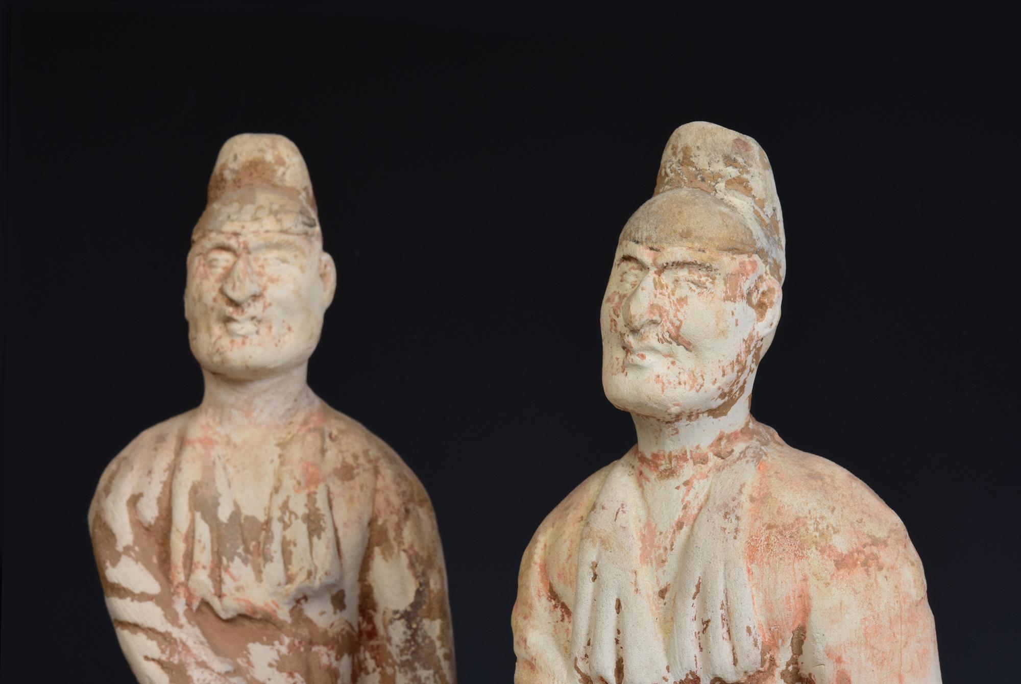 18th Century and Earlier Tang Dynasty, A Set of Antique Chinese Pottery Foreign Court Man