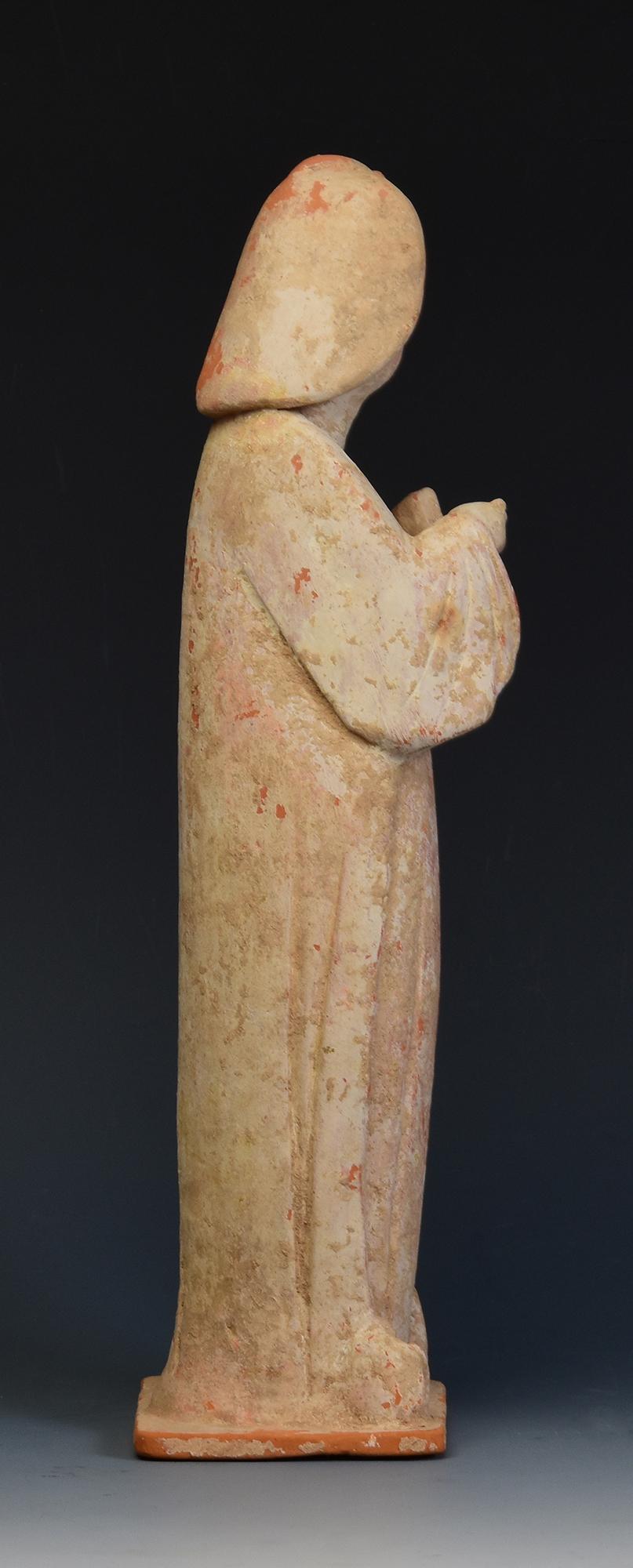 Tang Dynasty, Antique Chinese Painted Pottery Fat Lady 6