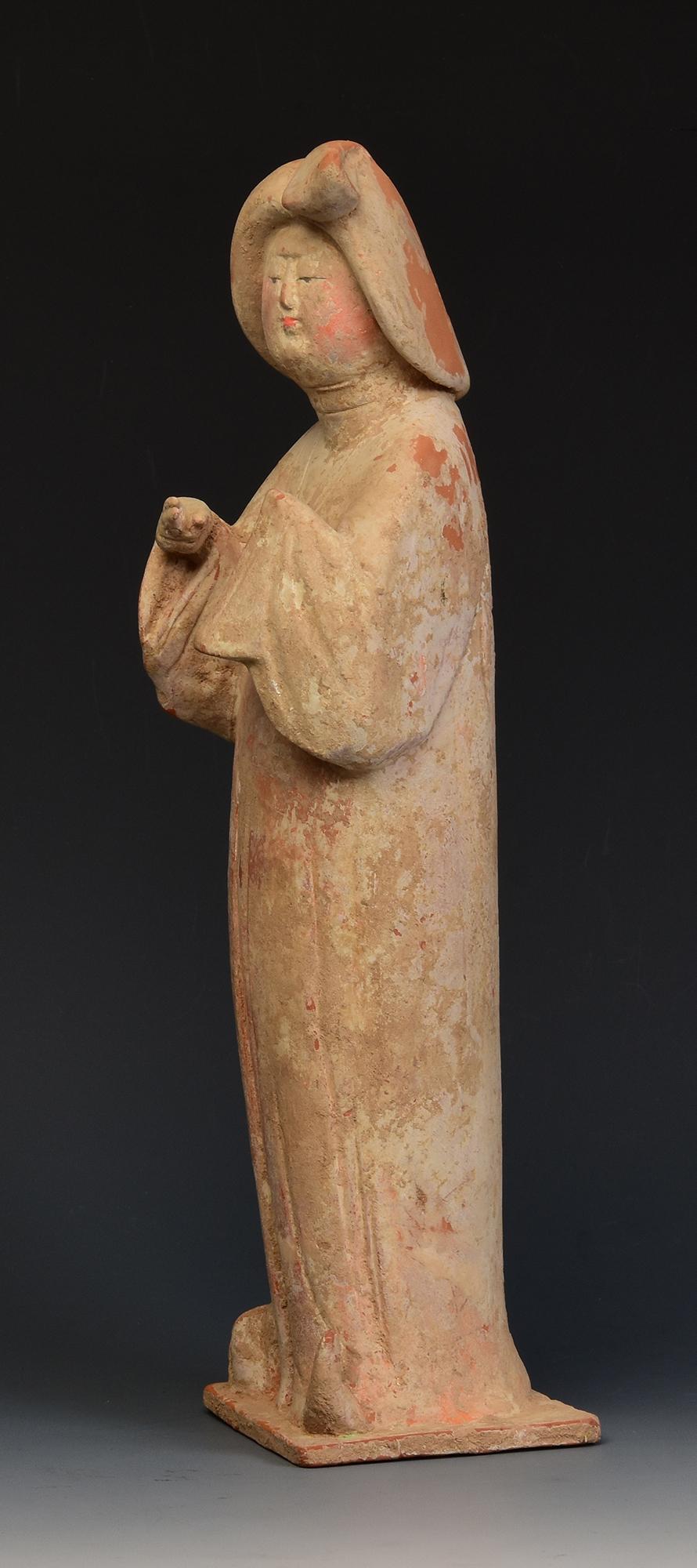 Tang Dynasty, Antique Chinese Painted Pottery Fat Lady 2