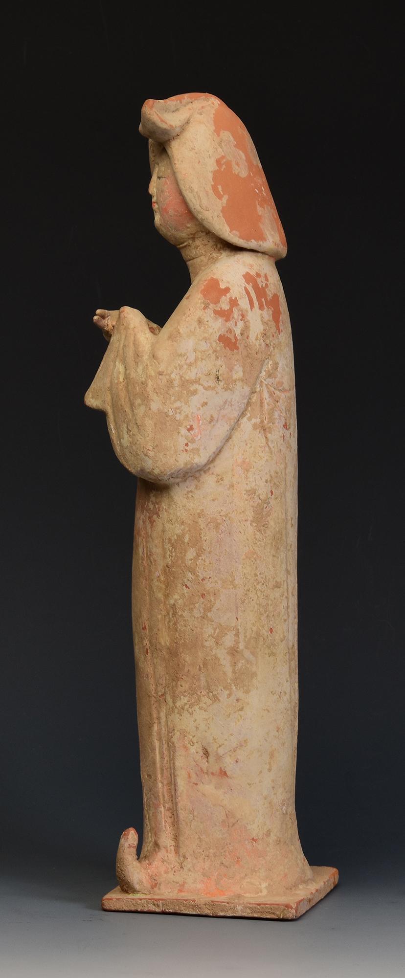Tang Dynasty, Antique Chinese Painted Pottery Fat Lady 3