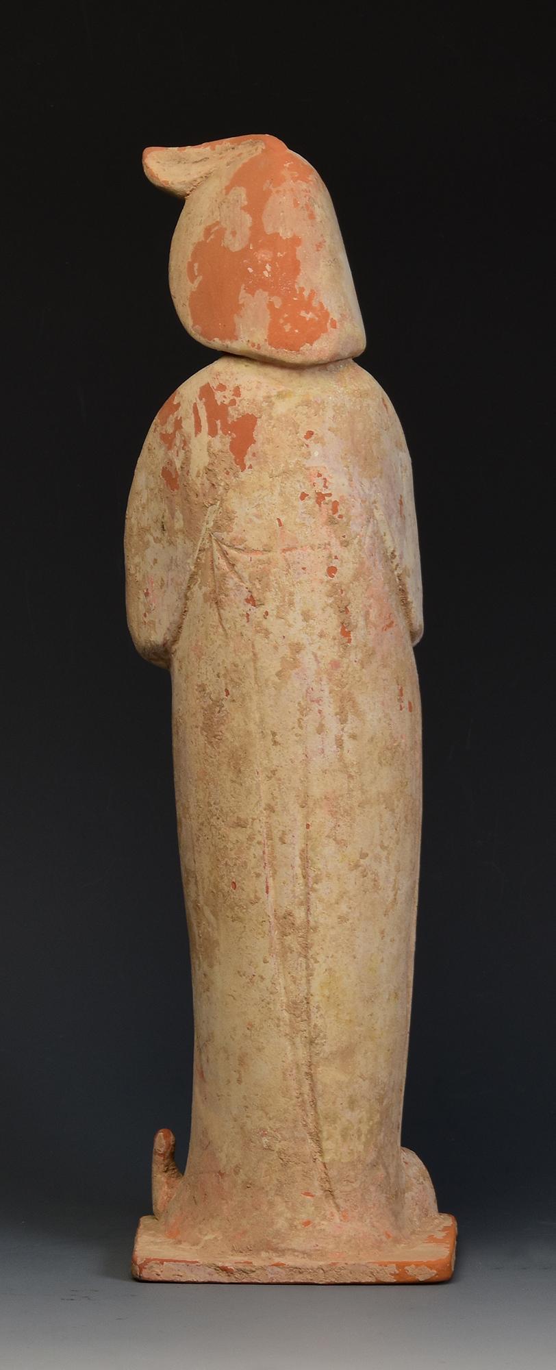 Tang Dynasty, Antique Chinese Painted Pottery Fat Lady 4