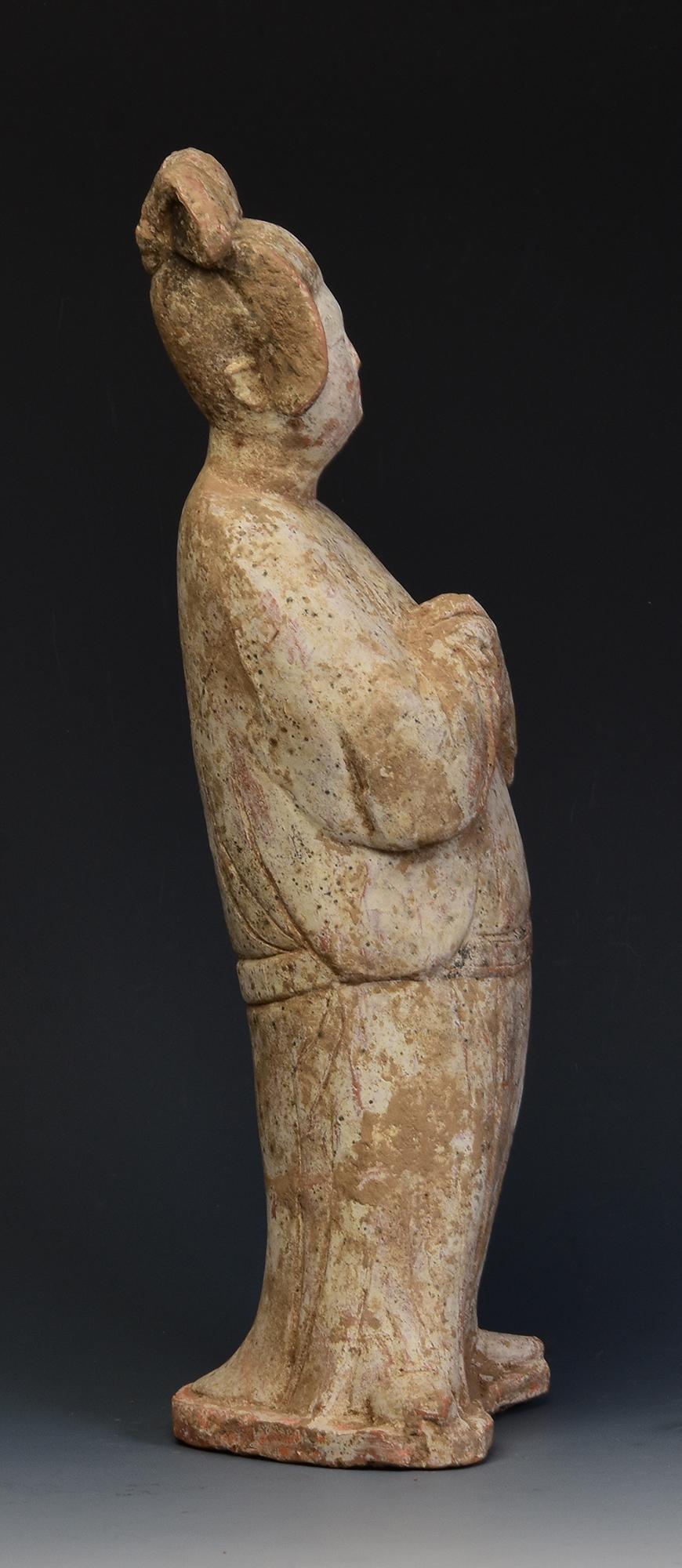 Tang Dynasty, Antique Chinese Painted Pottery Fat Lady with Oxford TL Test For Sale 7