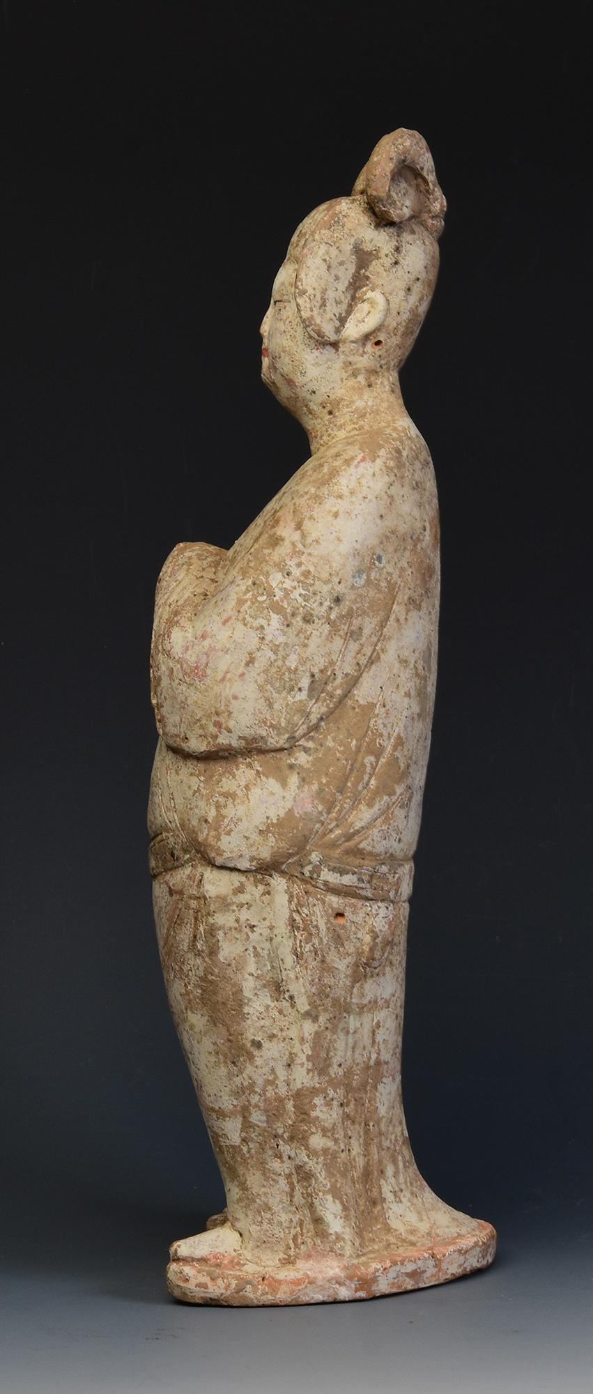 Tang Dynasty, Antique Chinese Painted Pottery Fat Lady with Oxford TL Test For Sale 3