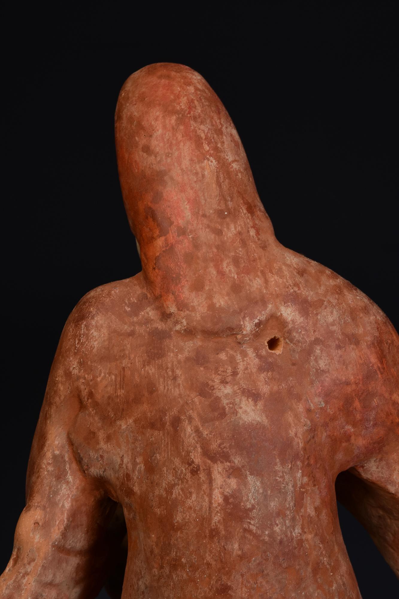 Tang Dynasty, antica ceramica cinese dipinta Cavallo e cavaliere con Oxford TLTest in vendita 3