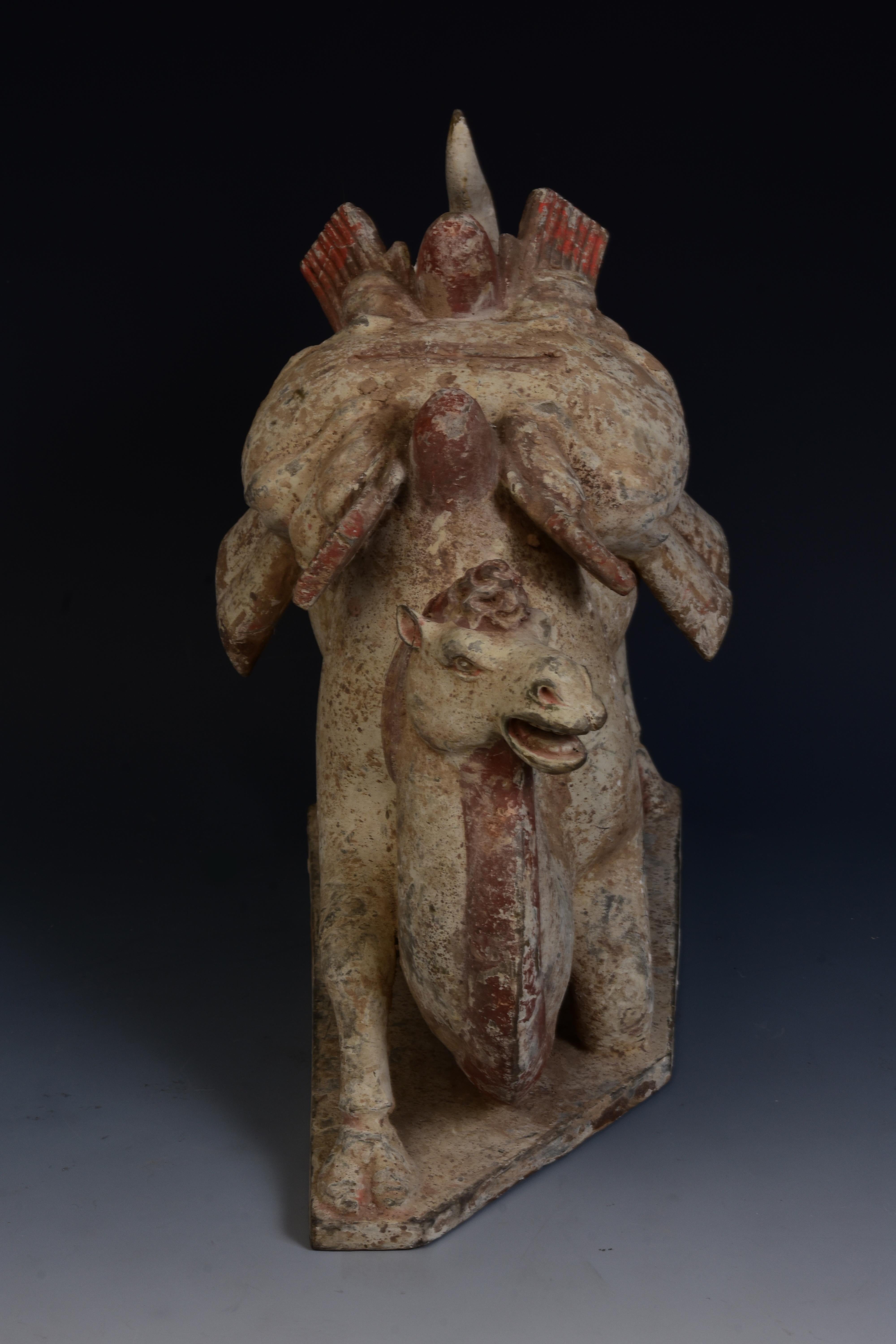 Dinastía Tang, Camello arrodillado de cerámica china antigua pintada con Oxford TL Test en venta 11