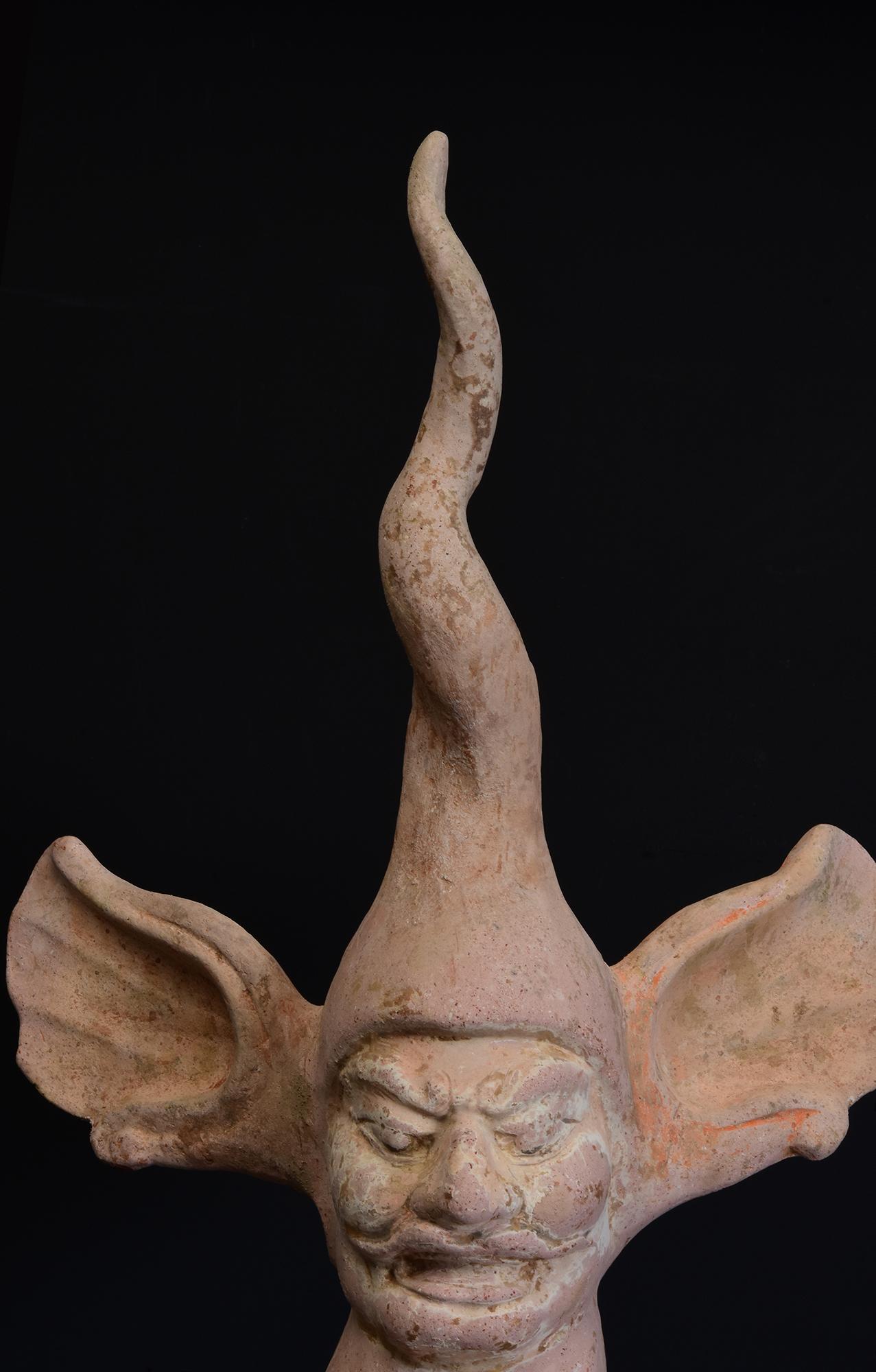 Hand-Carved Tang Dynasty, Antique Chinese Pottery Earth Spirit with Oxford TL Test For Sale