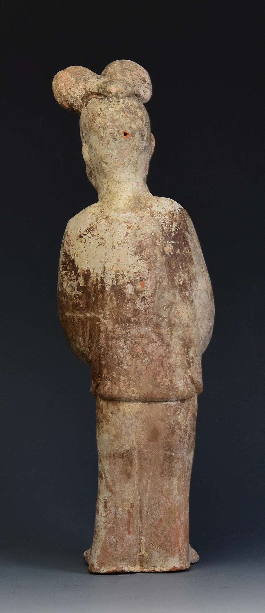Tang Dynasty, Antique Chinese Painted Pottery Fat Lady with Oxford TL Test For Sale 5