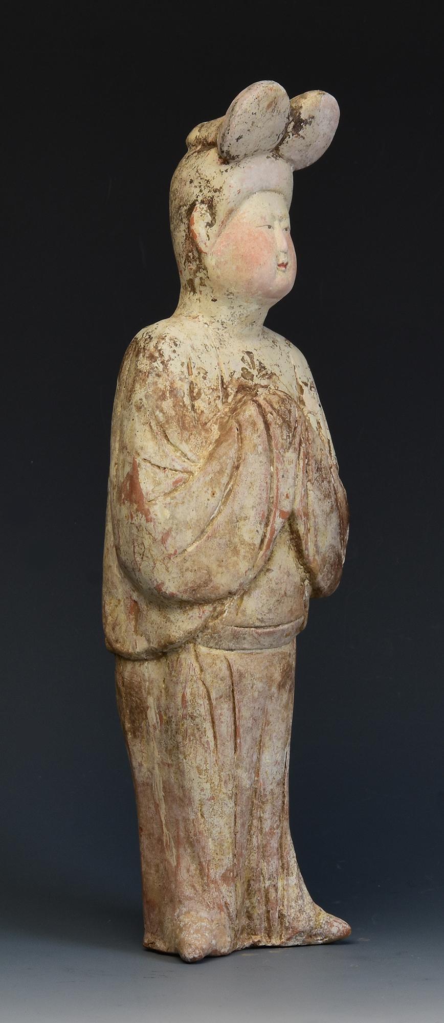 Tang Dynasty, Antique Chinese Painted Pottery Fat Lady with Oxford TL Test For Sale 8
