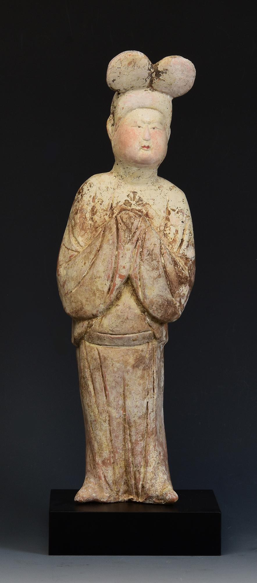 Tang Dynasty, Antique Chinese Painted Pottery Fat Lady with Oxford TL Test For Sale 9