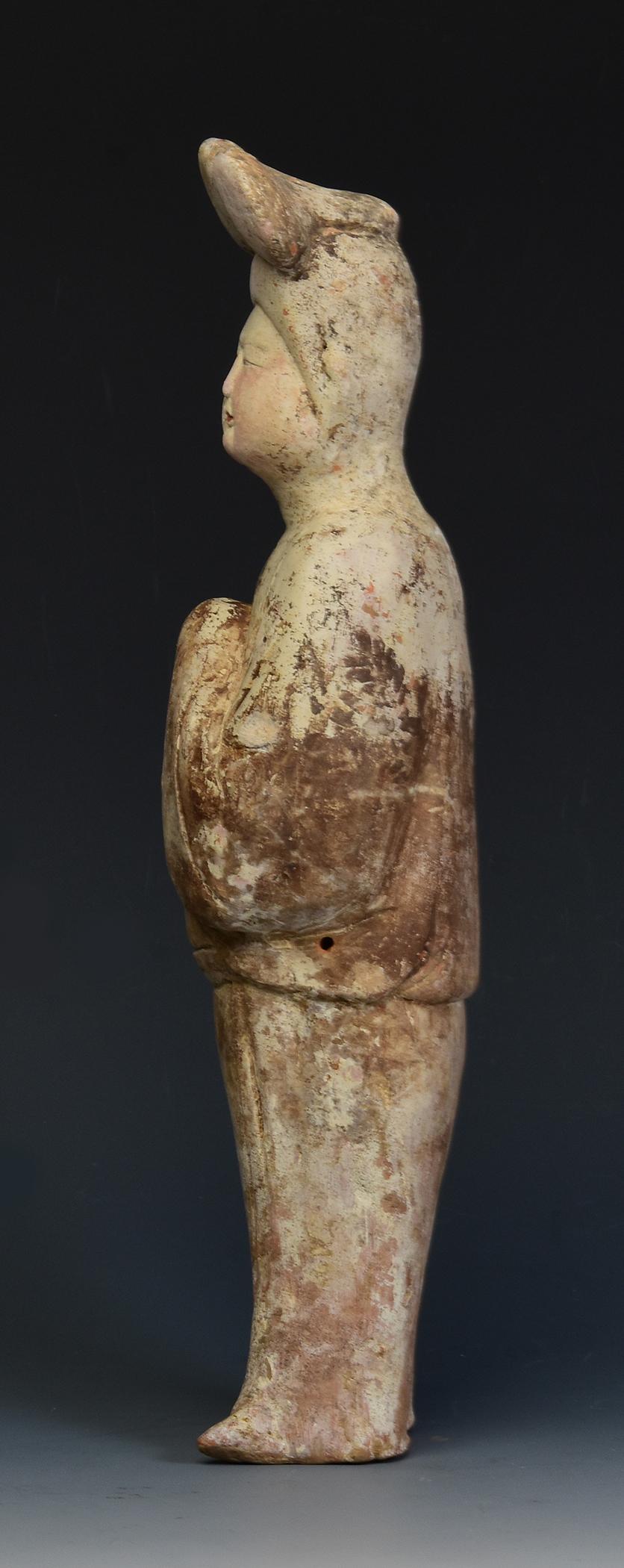 Tang Dynasty, Antique Chinese Painted Pottery Fat Lady with Oxford TL Test For Sale 4