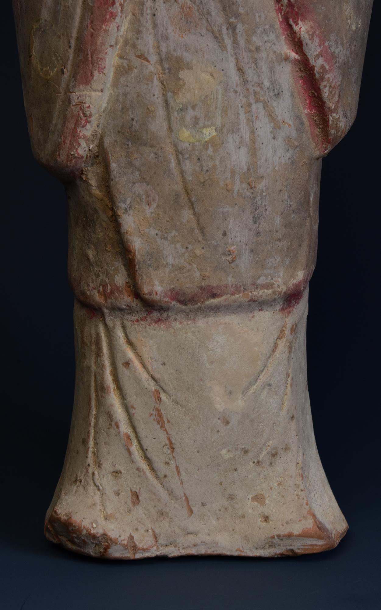 Tang Dynasty, Antique Chinese Pottery Standing Court Man 1