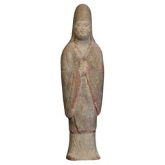 Tang Dynasty, antica ceramica cinese con uomo di corte in piedi