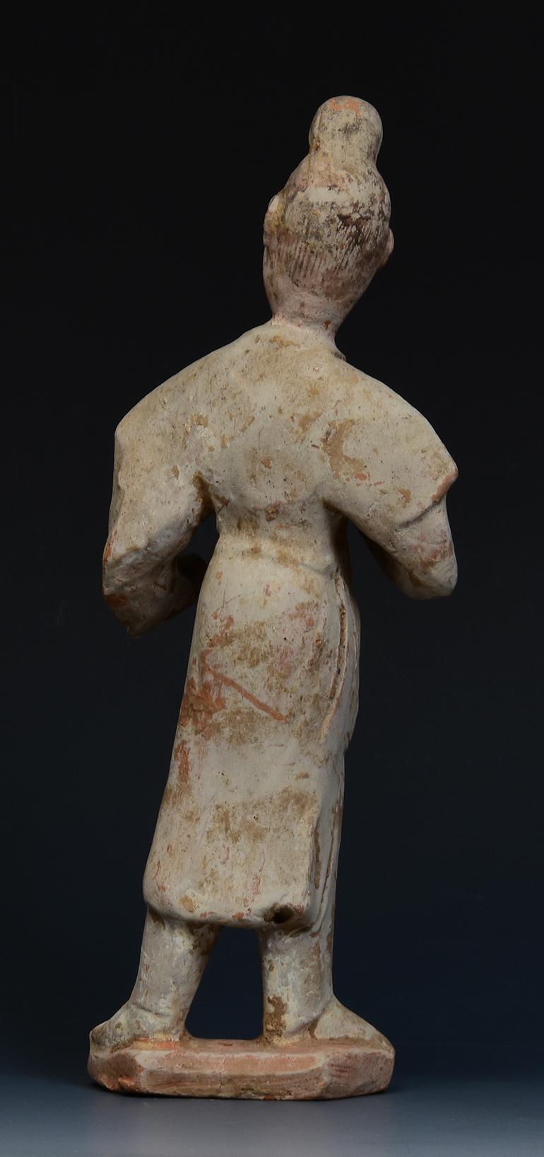 Tang Dynasty, Antique Chinese Pottery Standing Groom Figurine 3