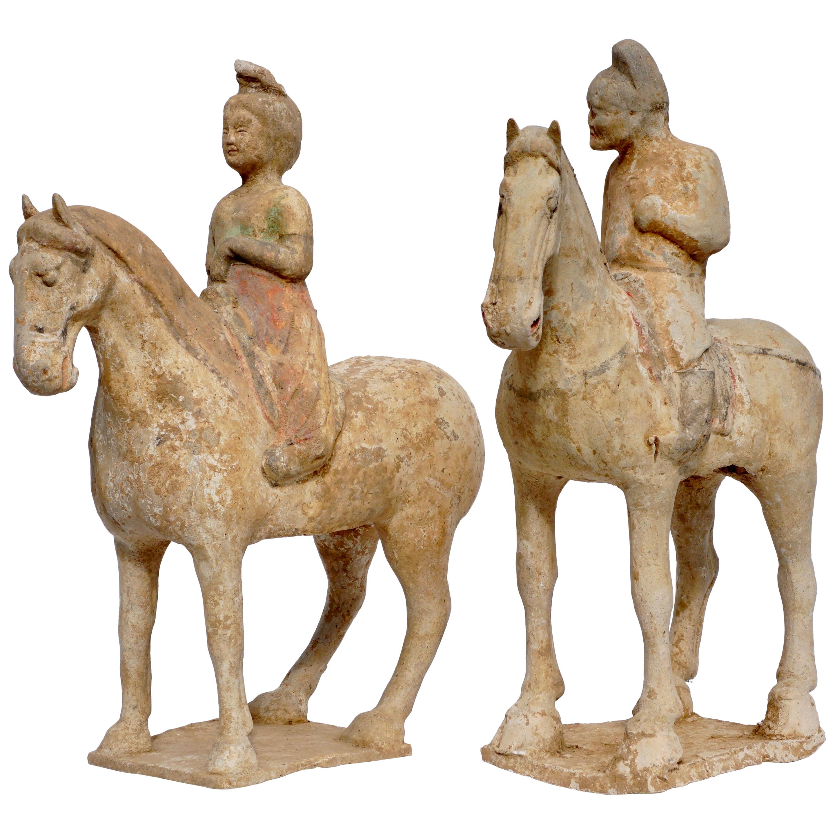 Tang Dynasty Male and Female Horse and Riders