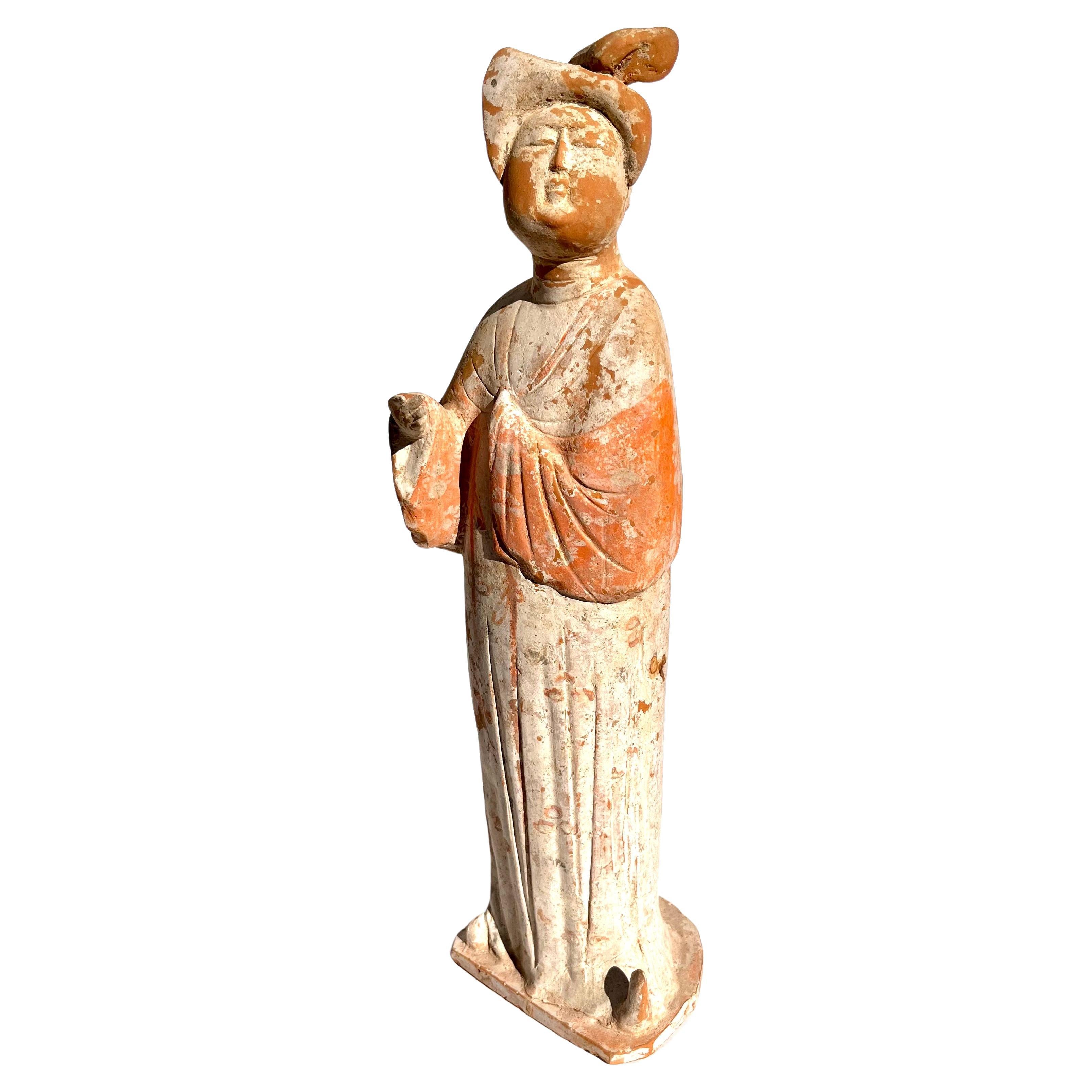 Tang Dynasty Fat Courtesan Lady Pottery Figure For Sale