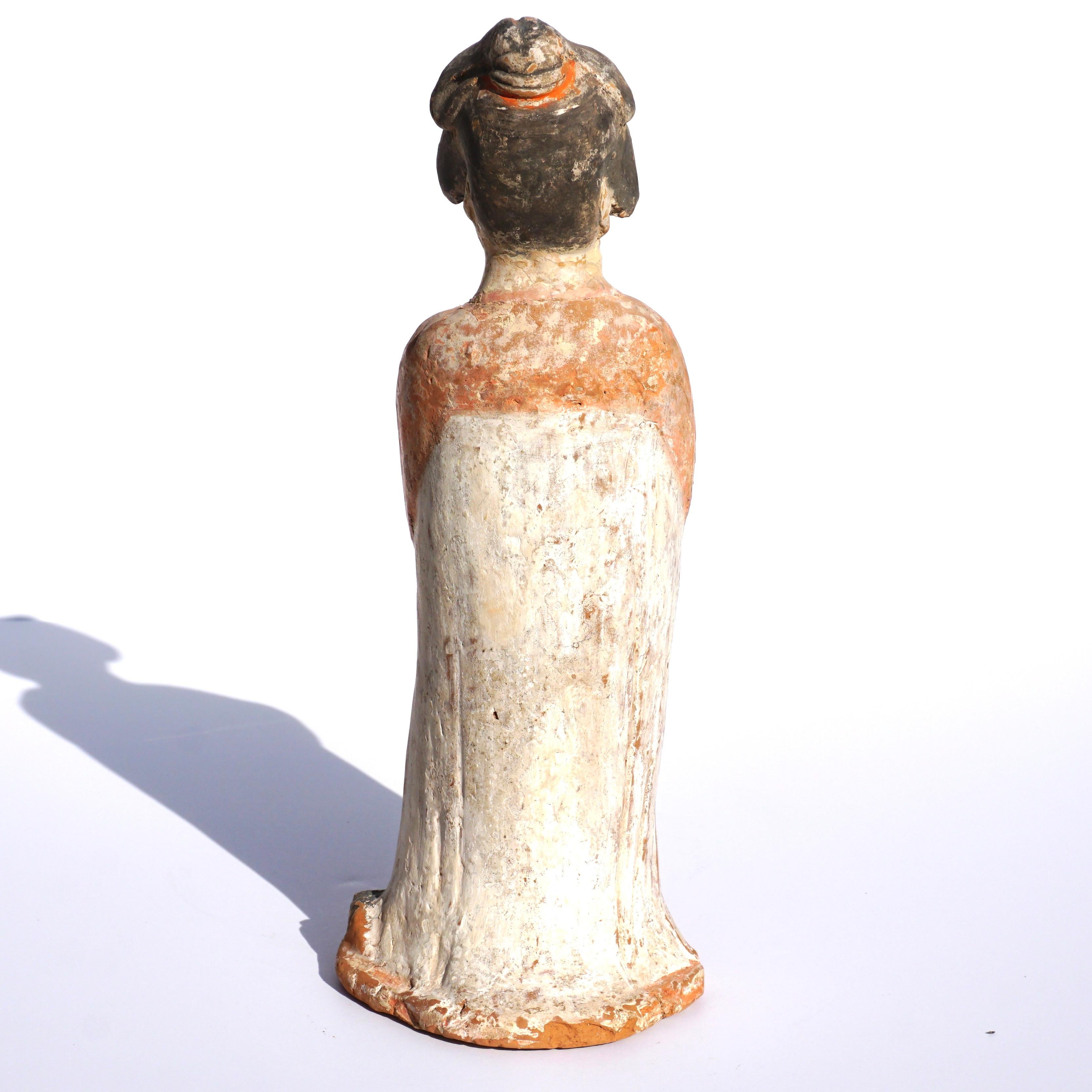 Chinese Tang Dynasty Fat Lady Pottery Figure For Sale