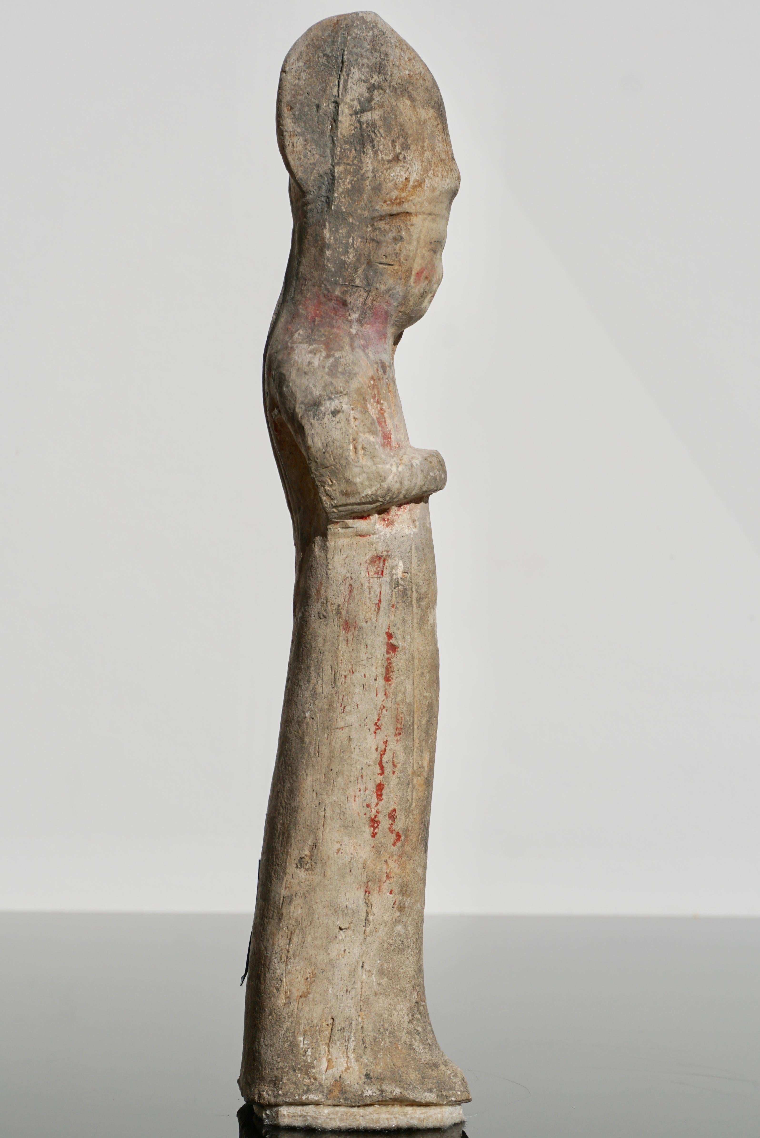 Cast Tang Dynasty Female Figure Pottery Sculpture