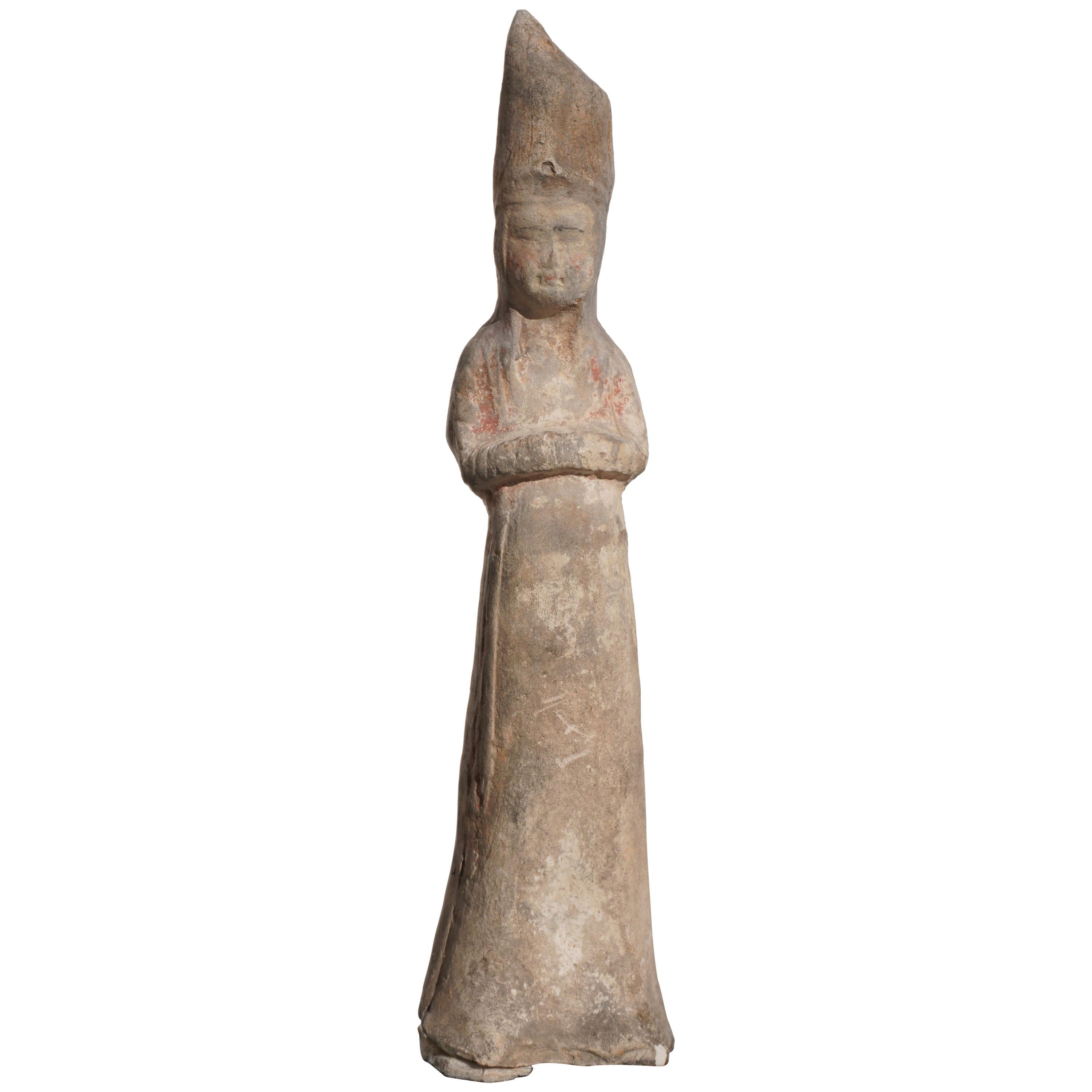 Tang Dynasty Female Figure Pottery Sculpture