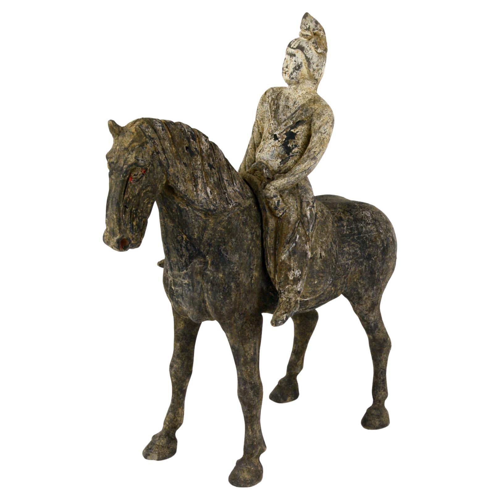 Tang-Dynastie-Pferd mit abnehmbarem Reiter im Angebot