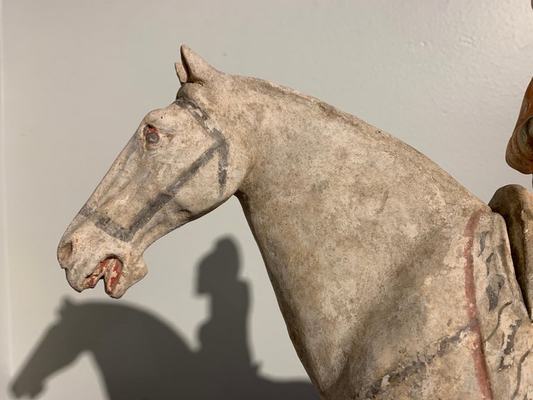 Tang Dynasty Horse And Rider Painted Pottery Circa 9th Century