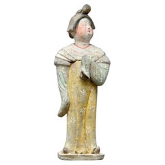Figura di donna grassa in terracotta della dinastia Tang di qualità museale testata