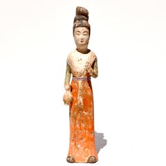 Tang Dynasty Painted Terracotta Female Court Attendant