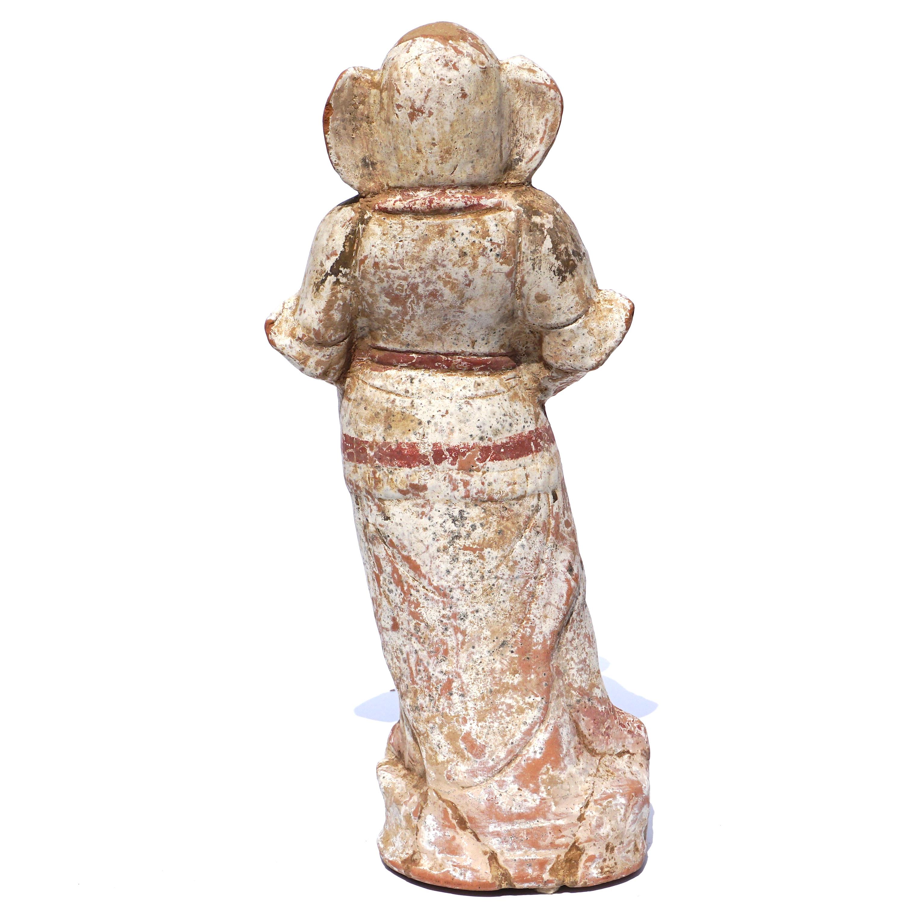 Fait main Figurine de tombeau Lokapala en poterie de la Dynasty Tang en vente