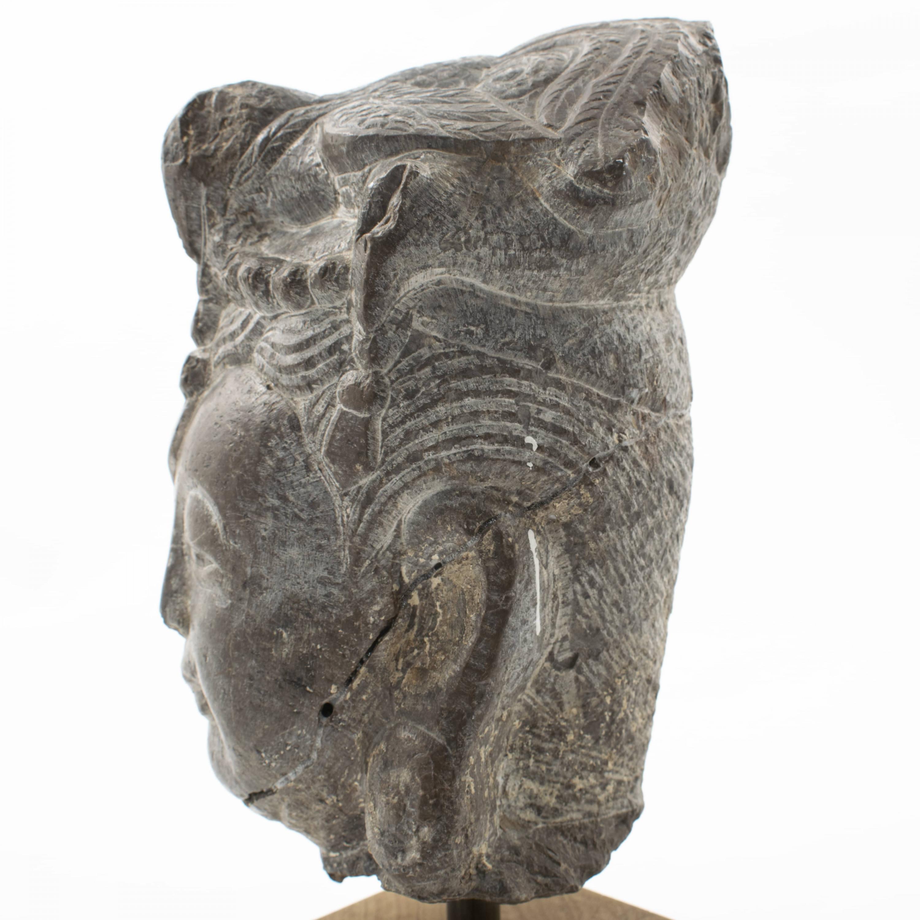 Tang Dynasty Stone Carved Buddha Head 1