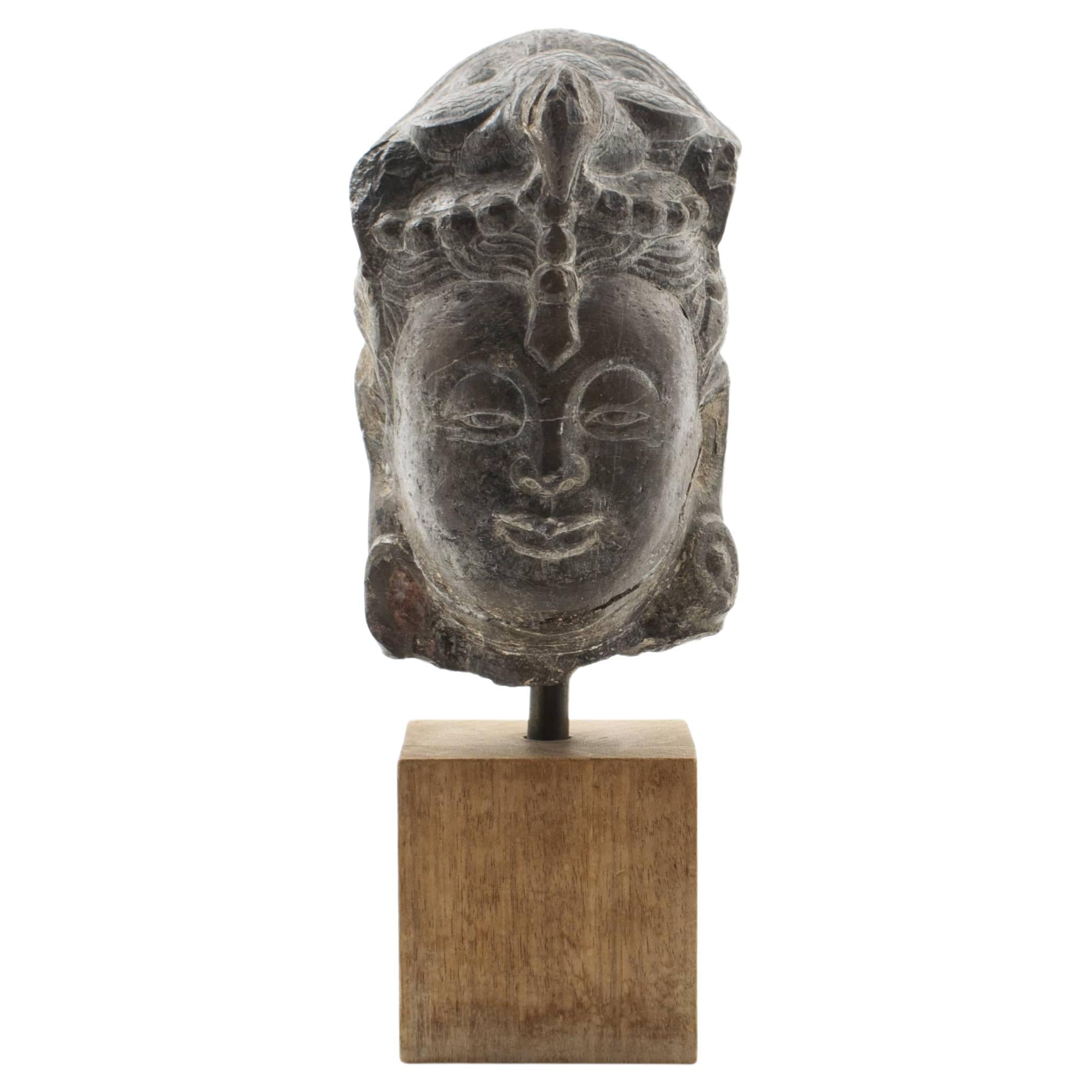 Tang Dynasty Stone Carved Buddha Head